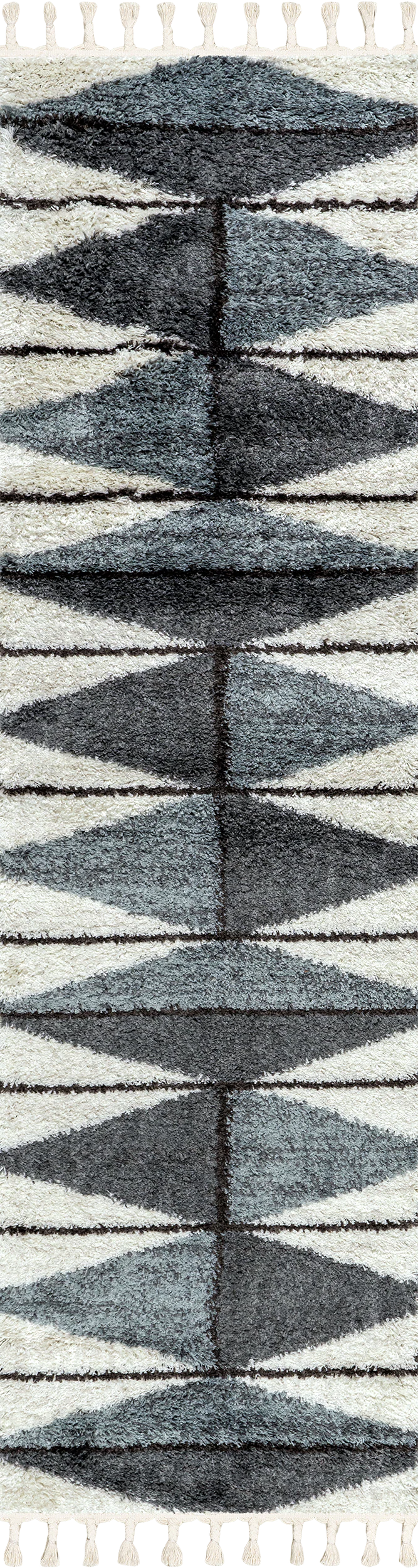 Alexia Diamond Tasseled Rug | Navy