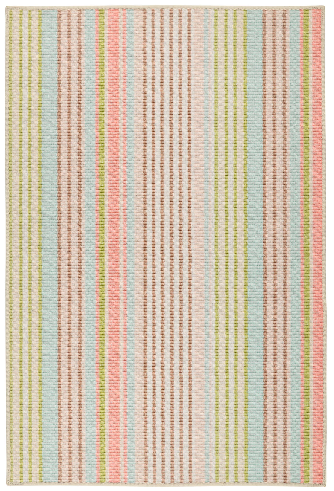 Ana Ticking Machine Washable Rug | Aqua