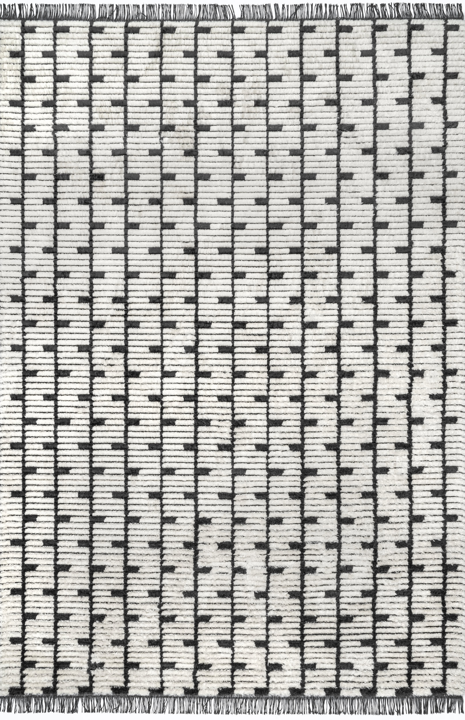 Angela Vine Fringed Rug | Beige