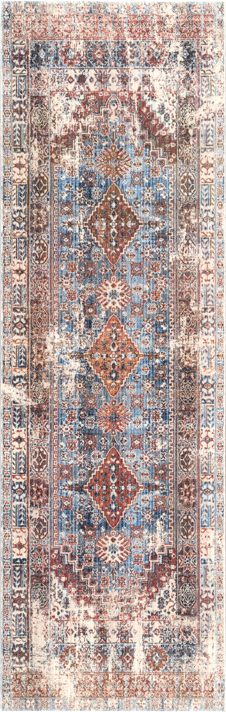 Archer Distressed Medallion Rug | Blue