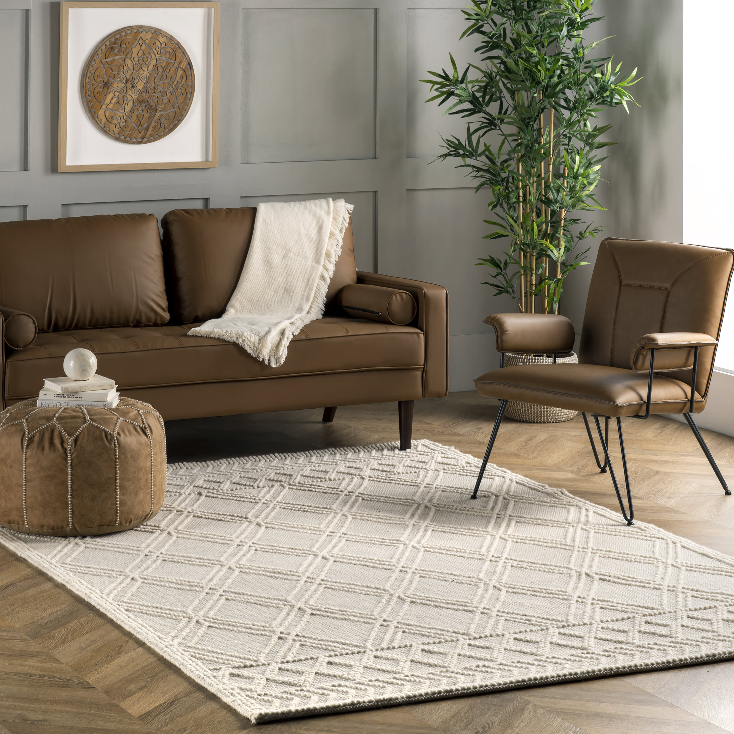 Argyle Trellis Rug | Ivory - Image 2