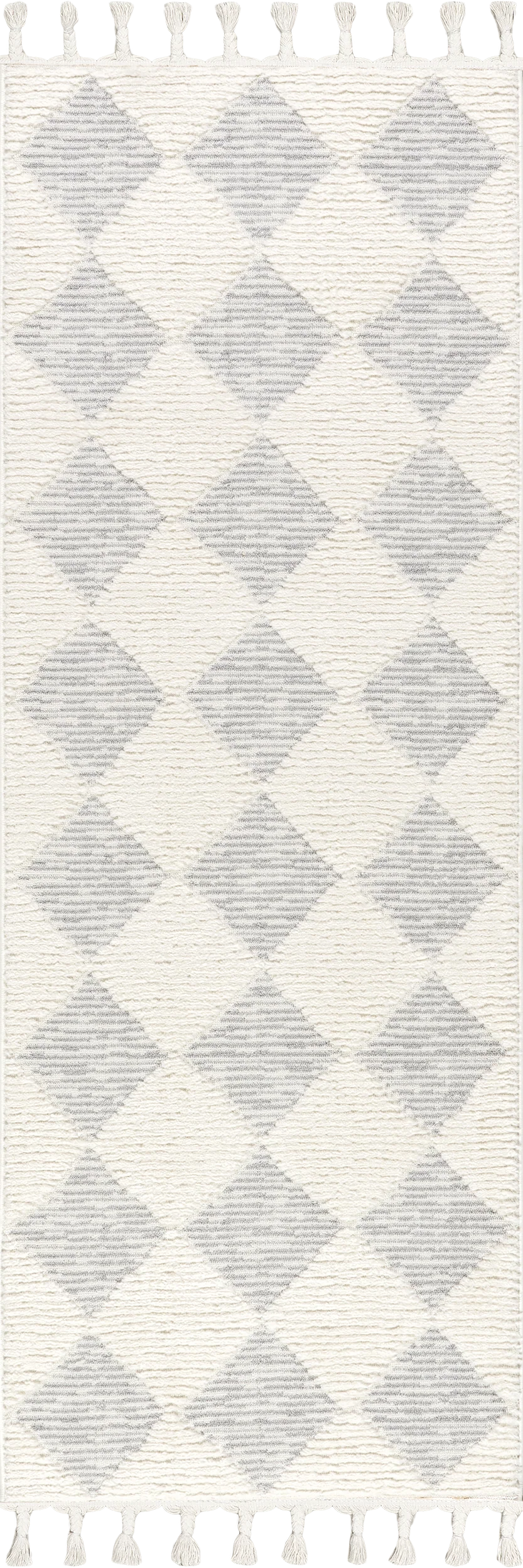 Aylin Diamond Tasseled Rug | Off White