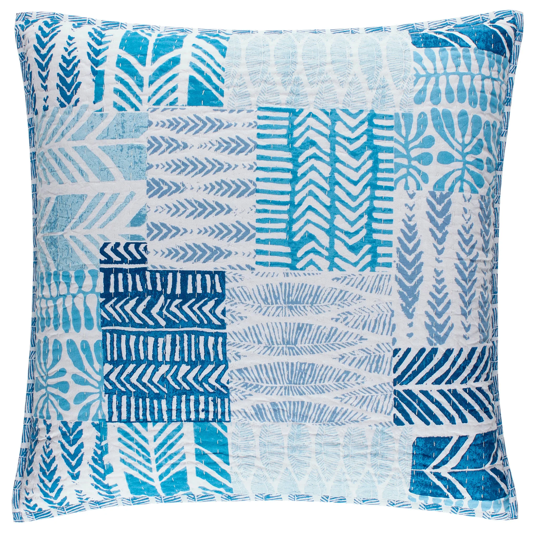 Block Print Patchwork Sham | Blue
