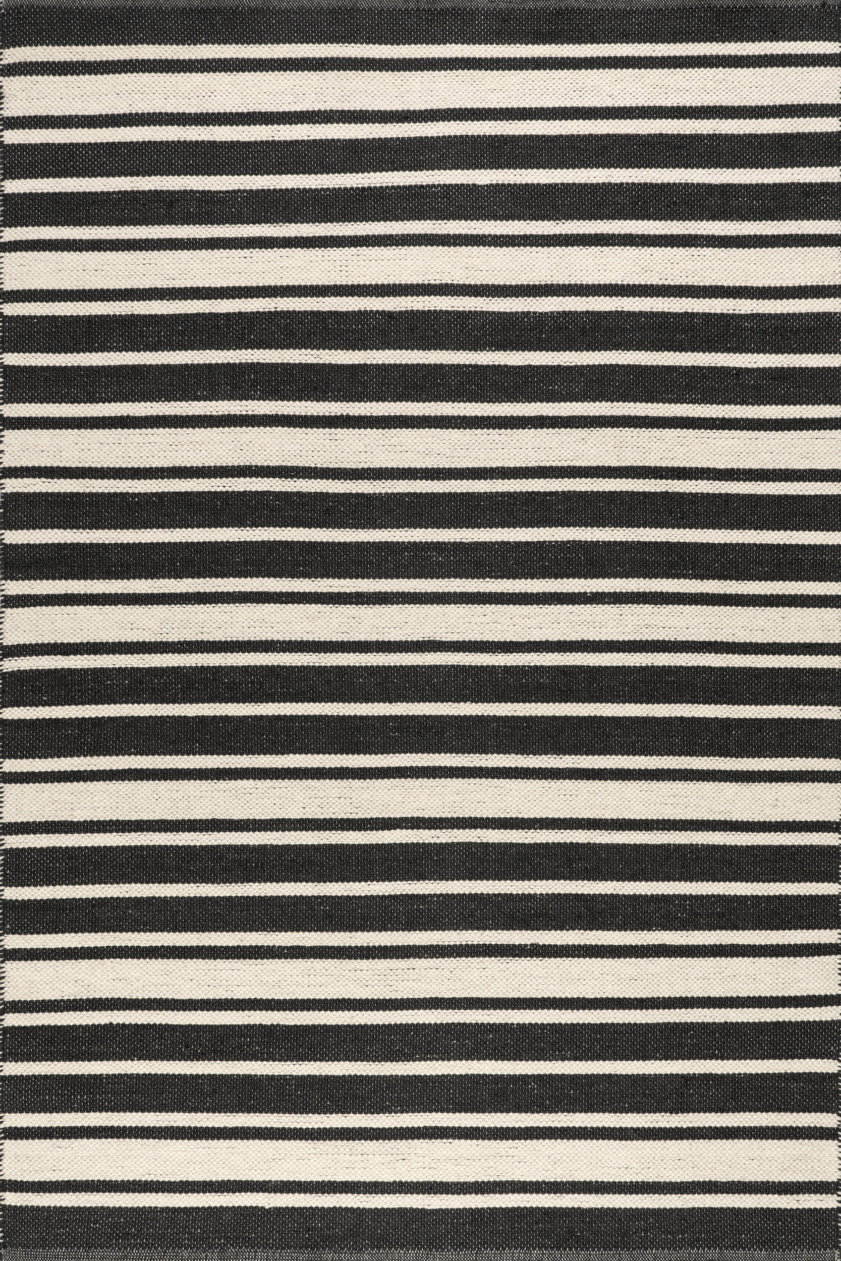 Bowery Striped Wool Rug | Charcoal