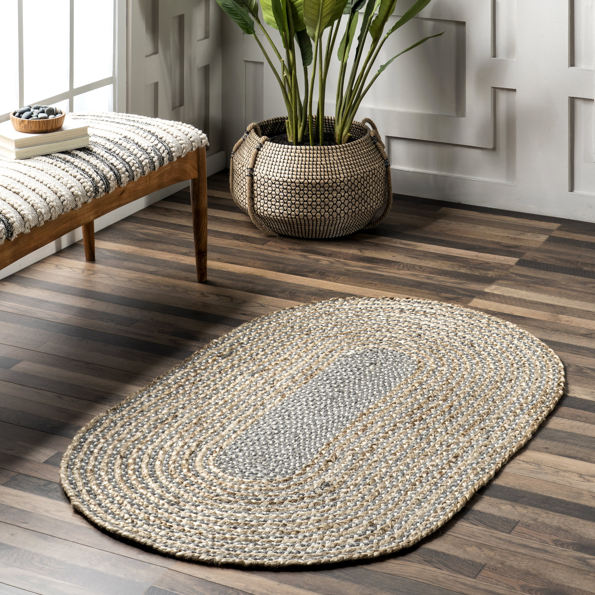 Braided Jute Rug | Grey - Image 2