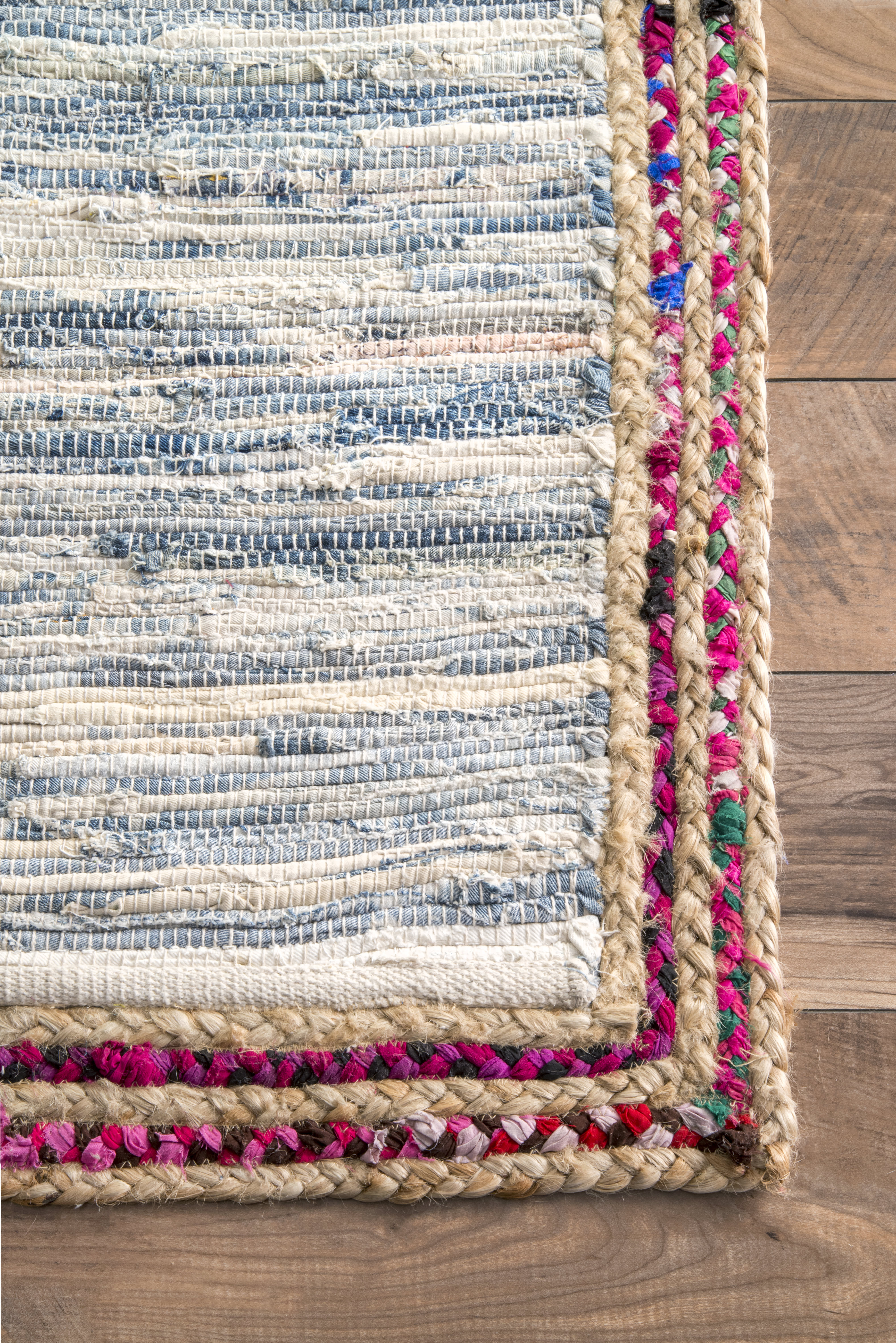 Braided Rag Rug | Light Blue - Image 3