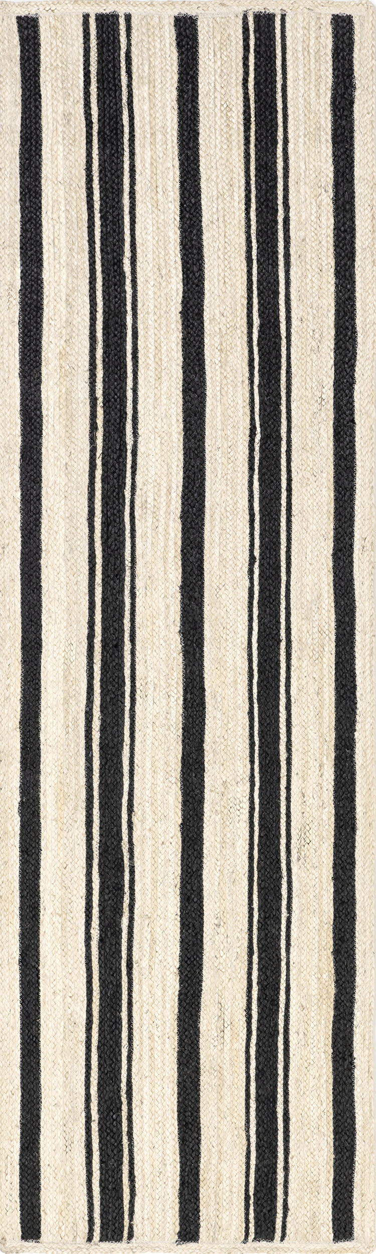 Calathea Striped Jute Rug | Black