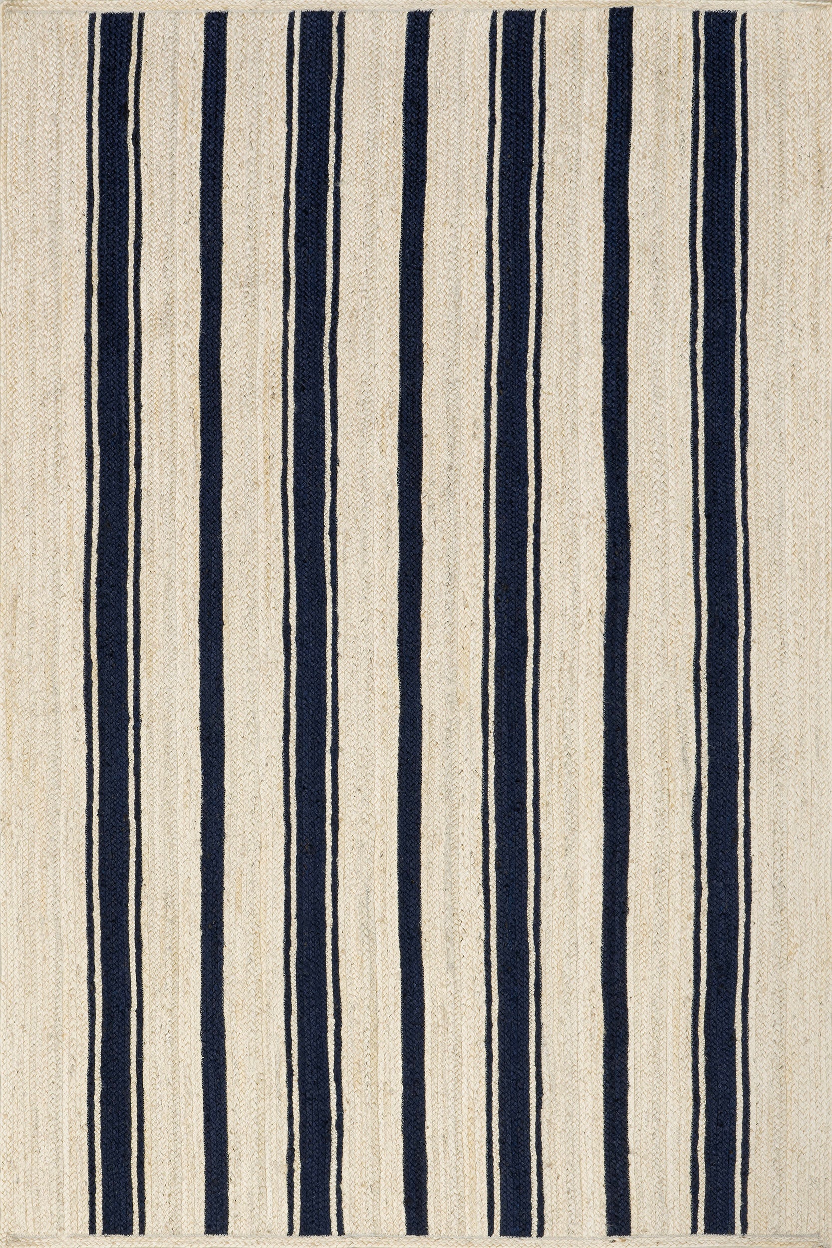 Calathea Striped Jute Rug | Navy