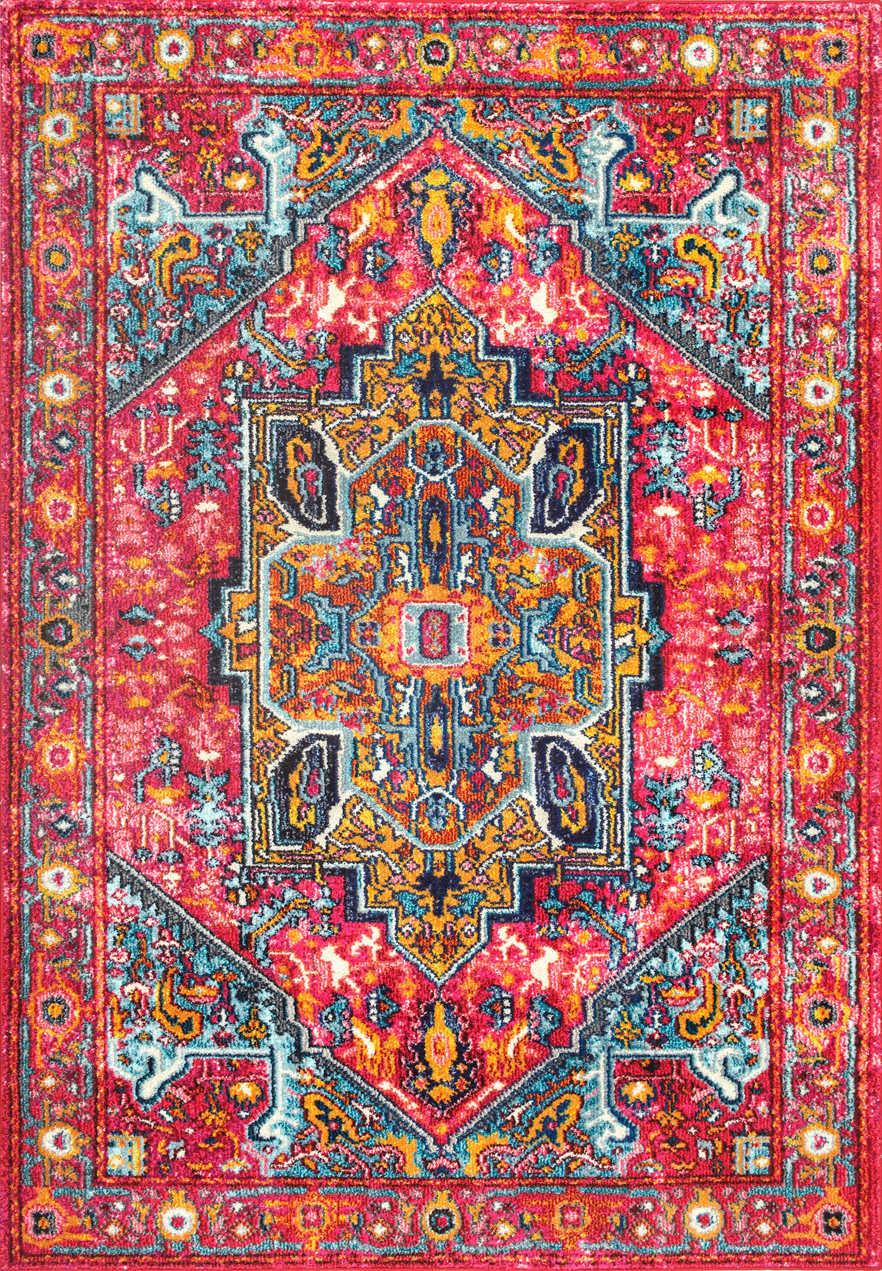 Cartouche Medallion Rug | Pink
