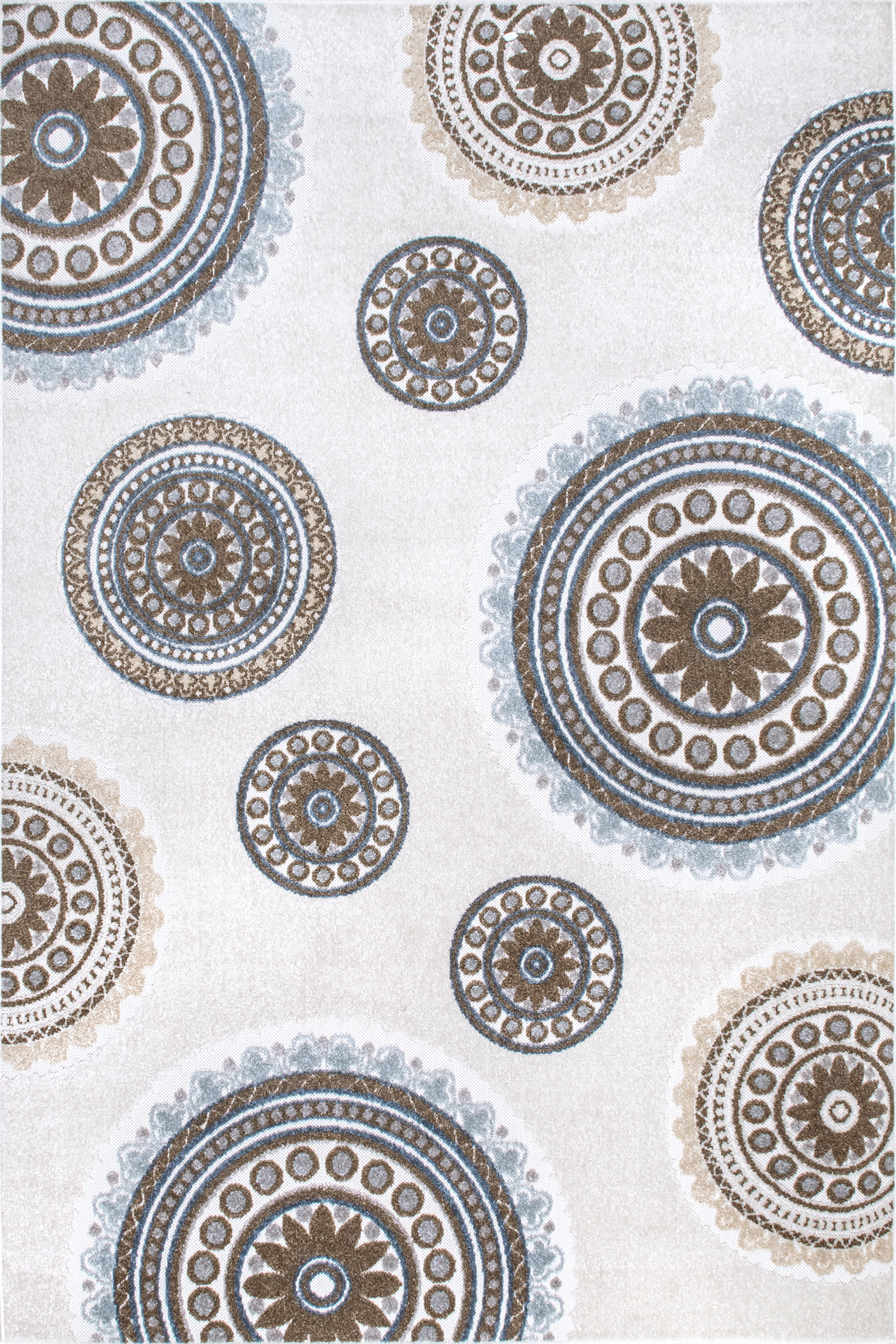 Carved Regal Suzani Indoor/Outdoor Rug | Beige