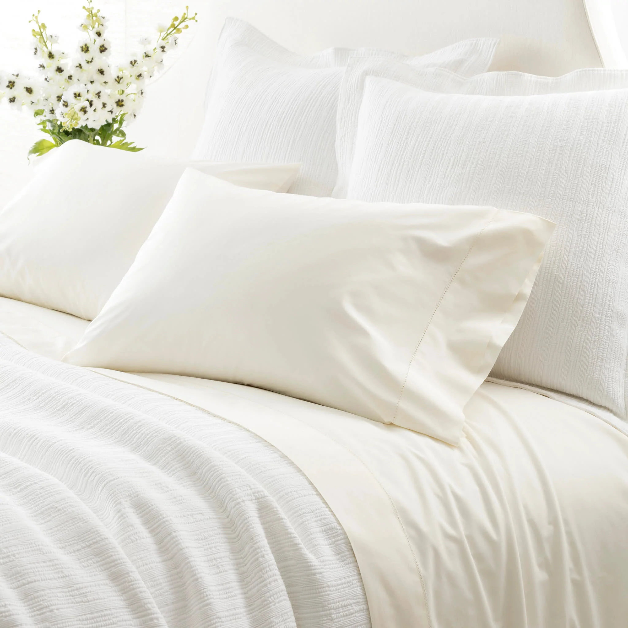 Classic Hemstitch Pillowcases (Pair) | Ivory - Image 3