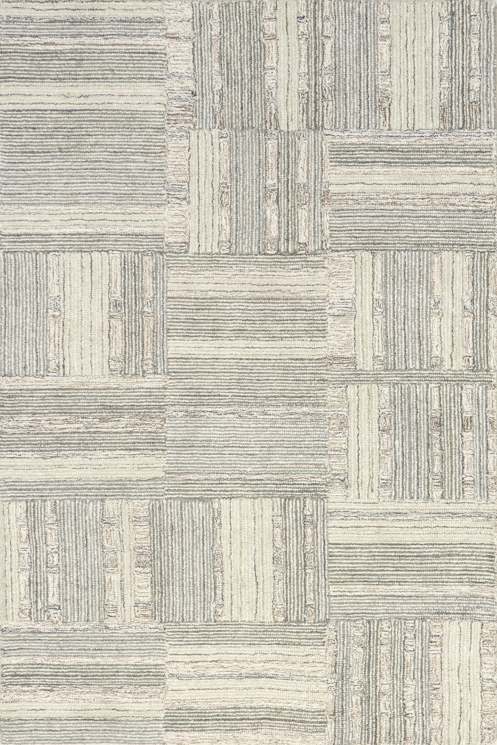 Deco Striped Tile Rug | Light Grey