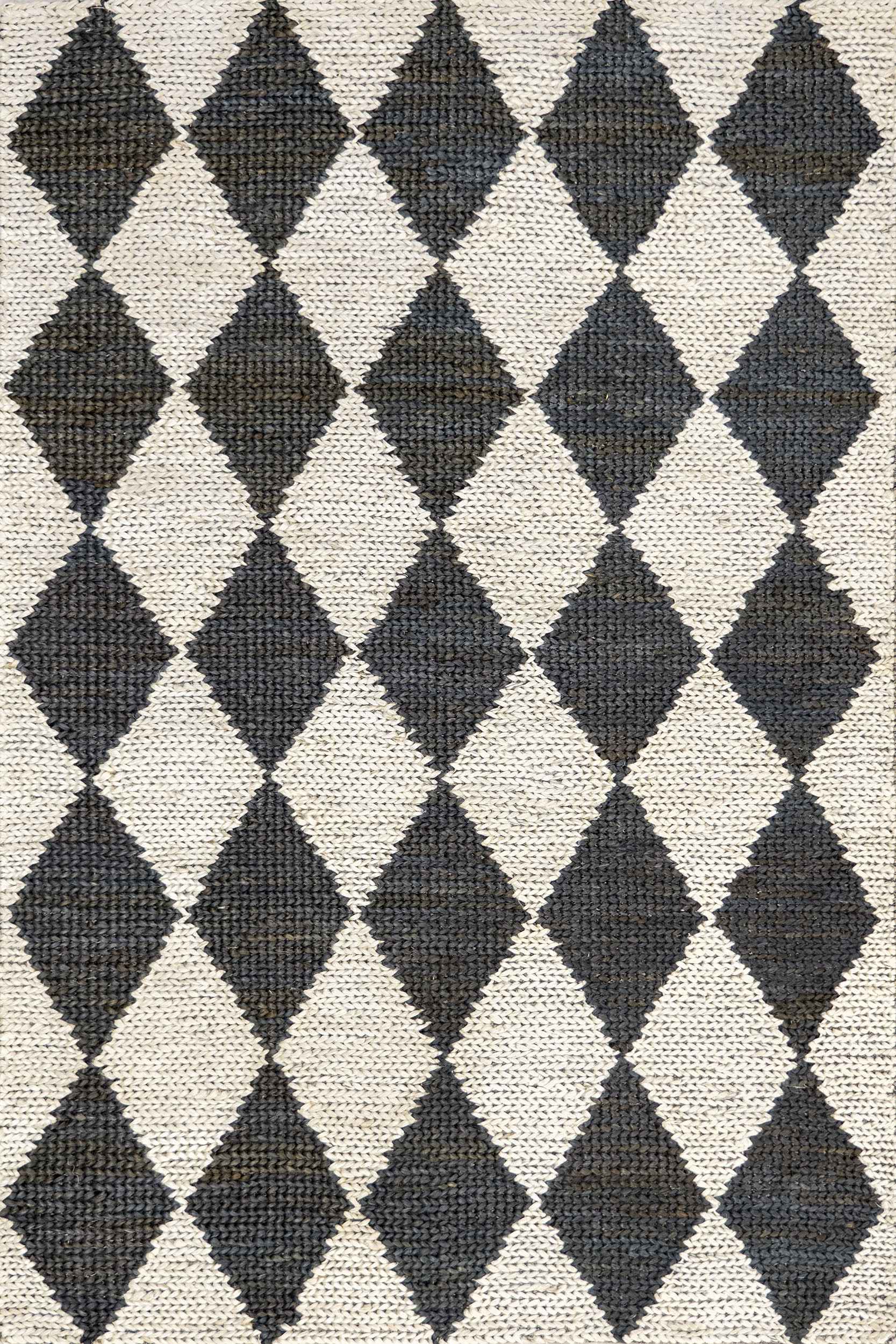 Deja Diamond Jute Trellis Rug | Charcoal