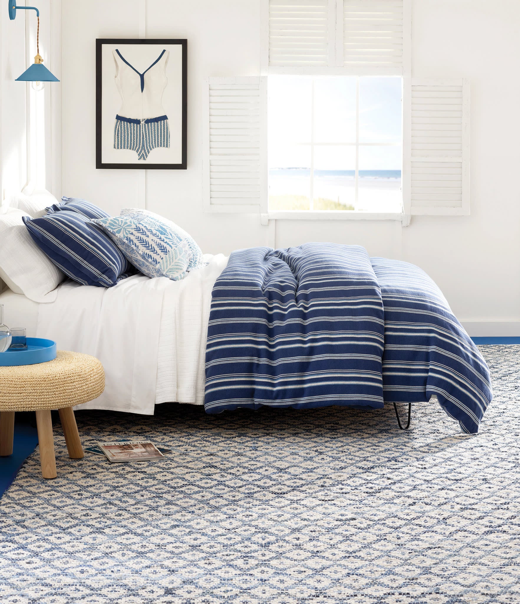 Driftwood Stripe Duvet Cover | Denim - Image 2