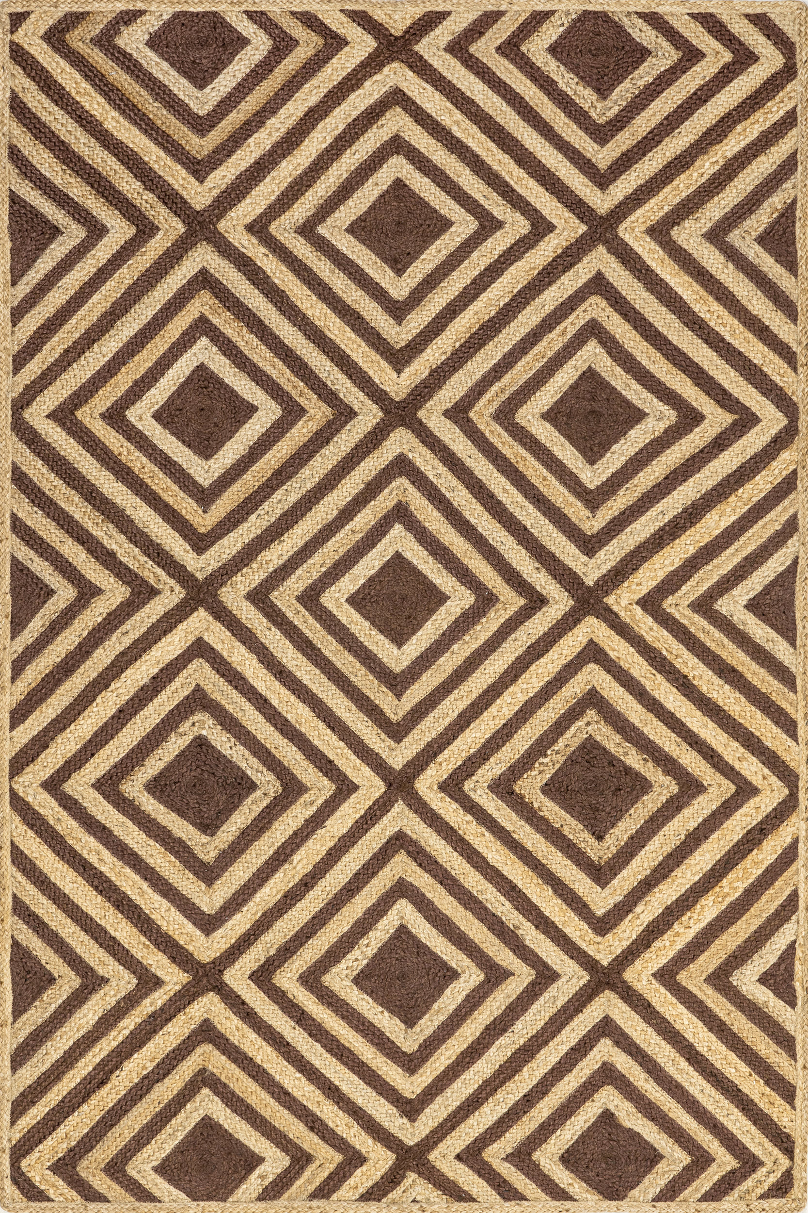 Dogwood Tiled Jute Rug | Brown