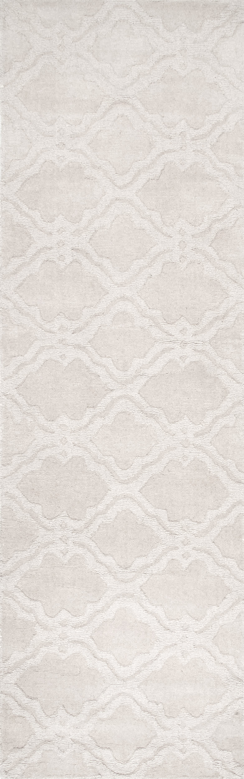 Double Carved Trellis Rug | Cream