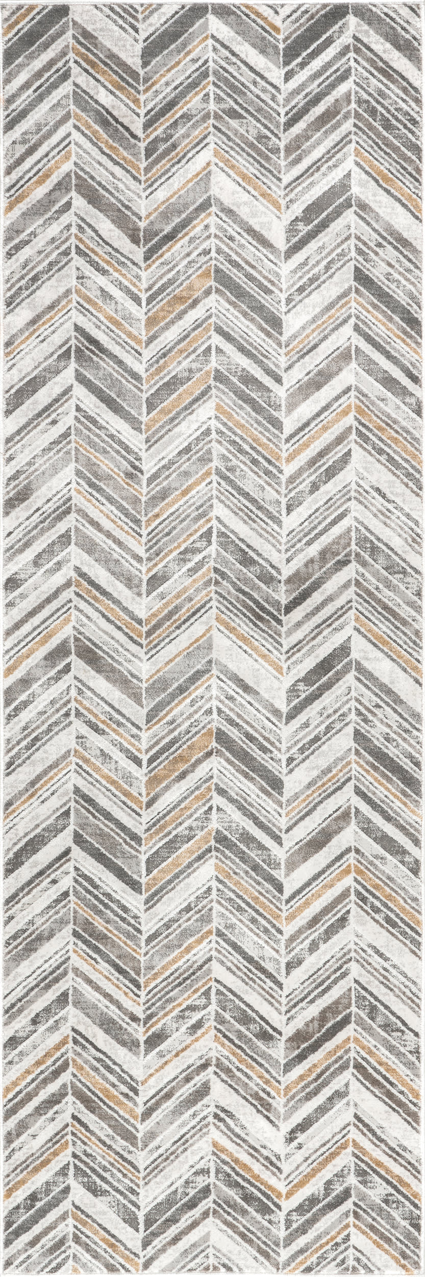 Evy Chevron Banded Rug | Beige