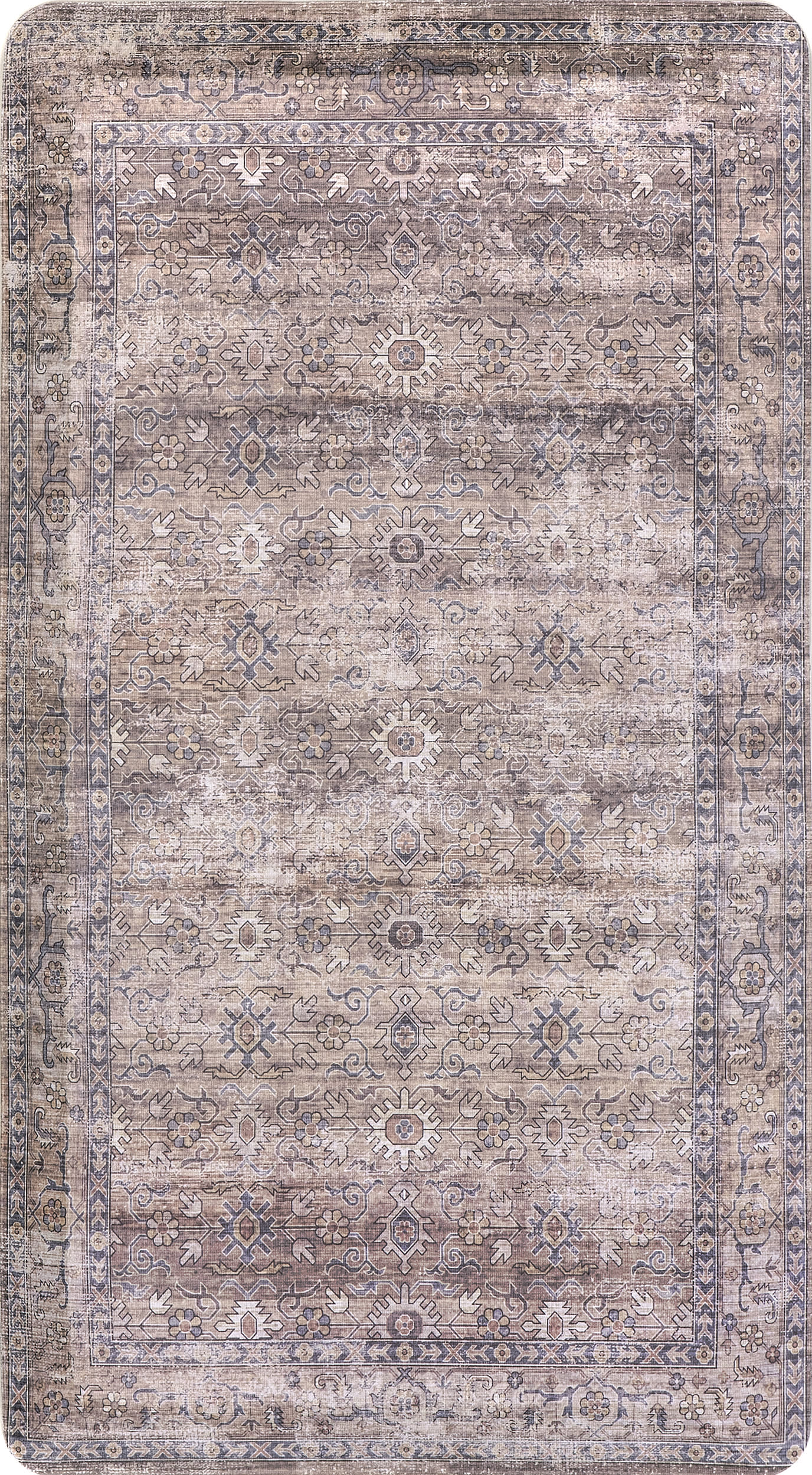 Faded Floral Printed Anti-Fatigue Mat | Rust