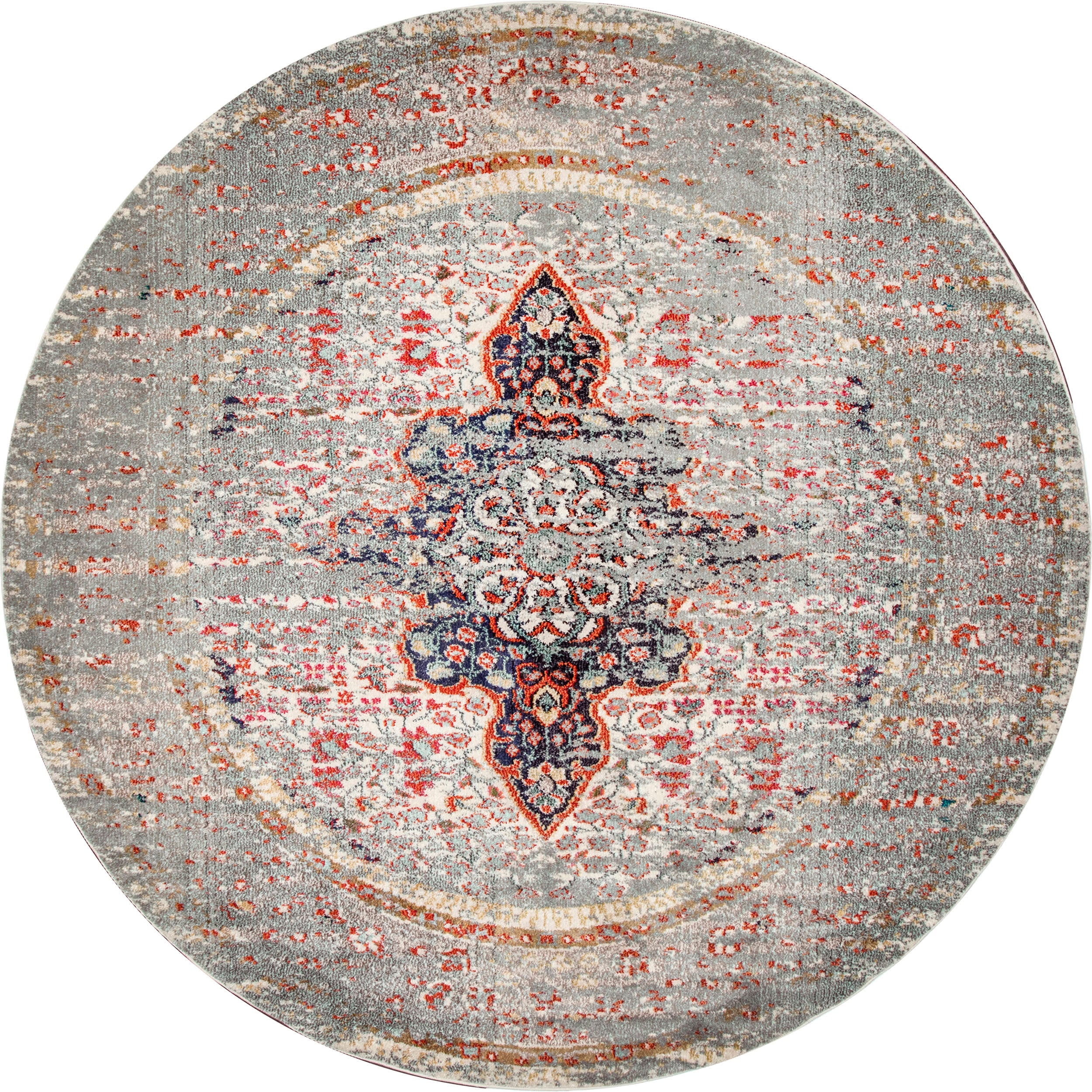 Faded Gothic Medallion Rug | Grey
