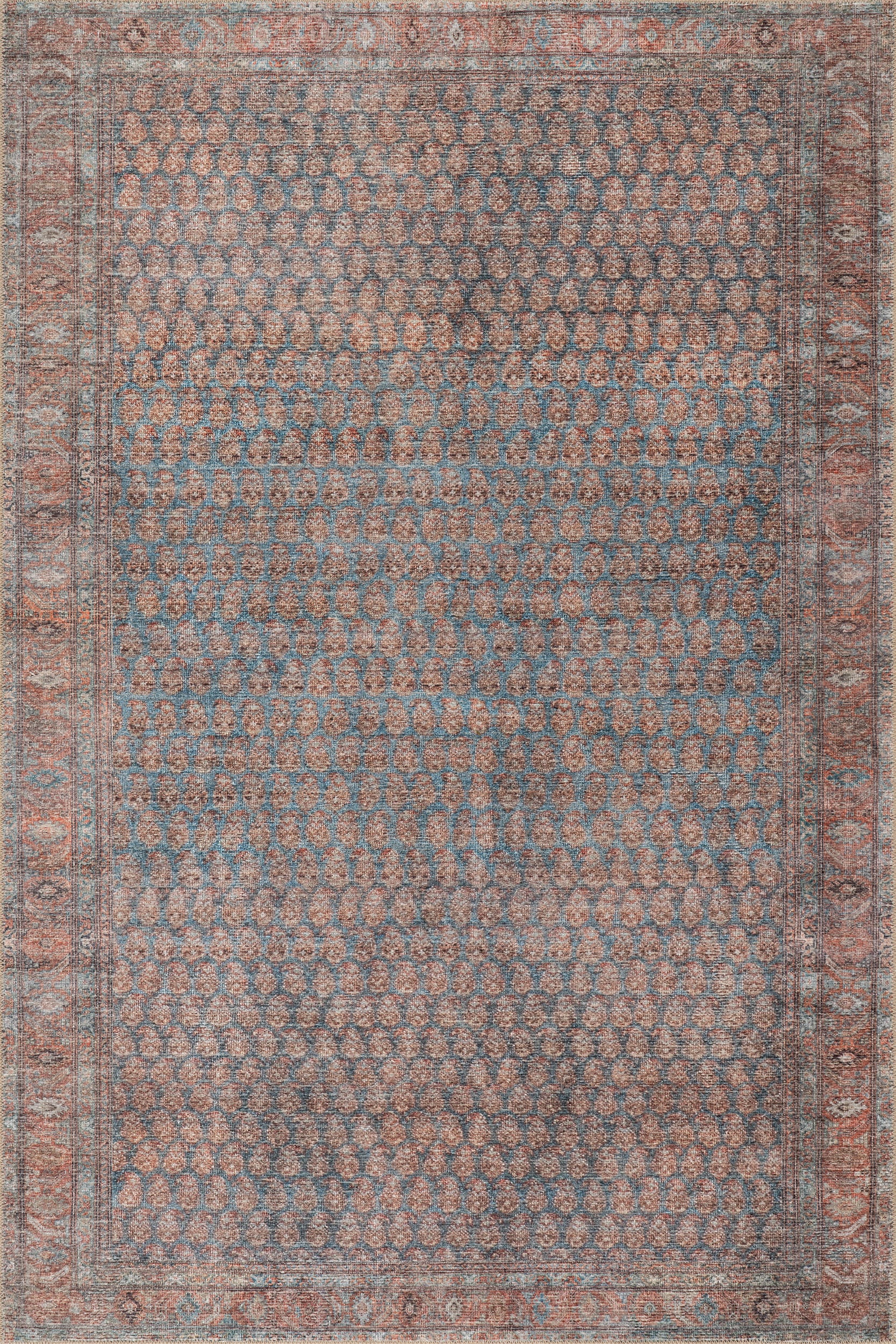 Ferelith Vintage & Distressed Washable Rug | Rust