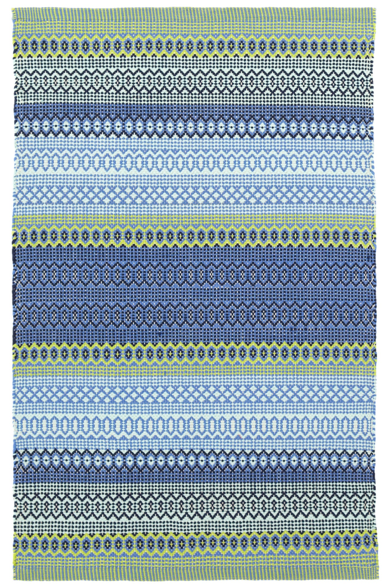Fiesta Stripe Handwoven Indoor/Outdoor Rug | French Blue/Green