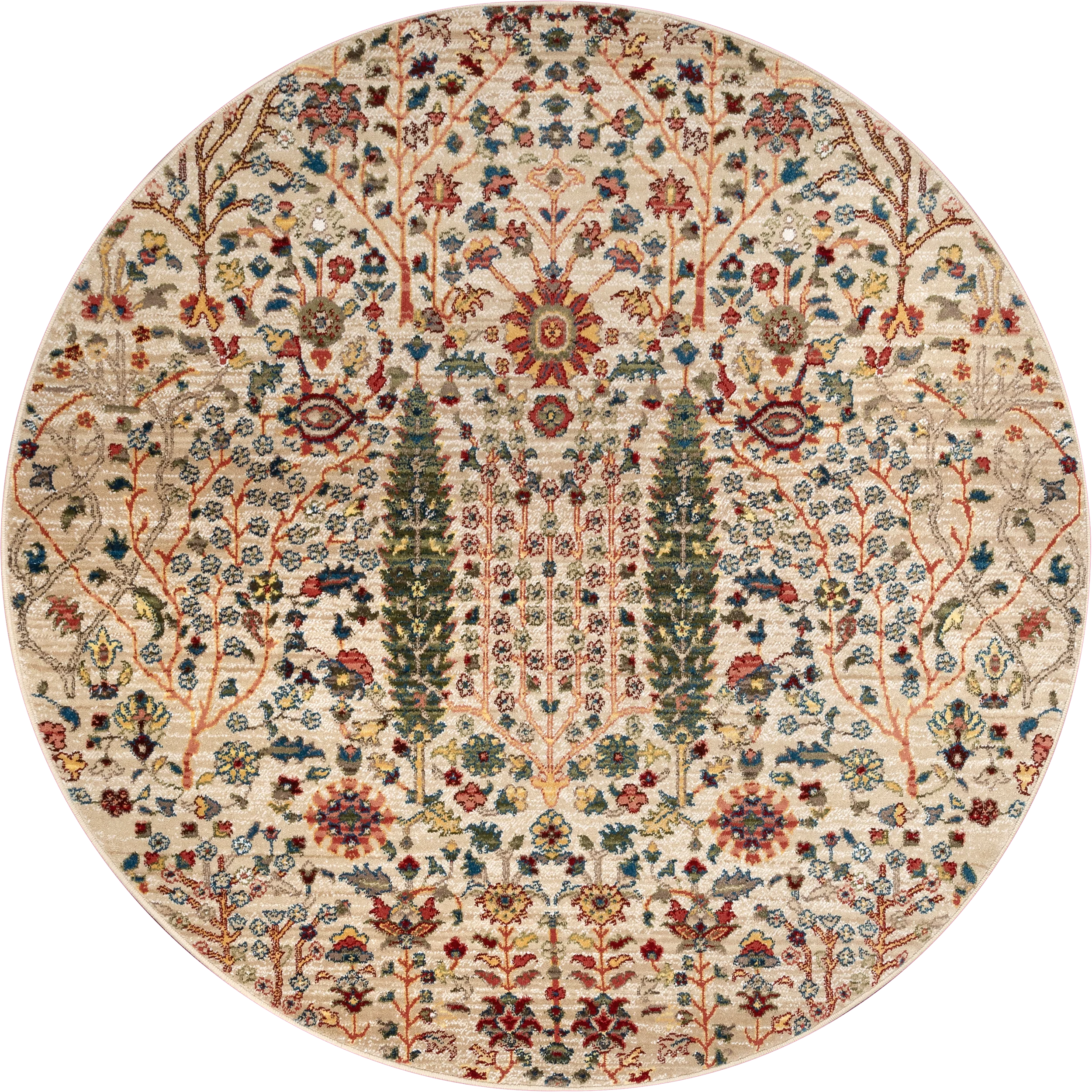 Floral Fringed Rug | Olive