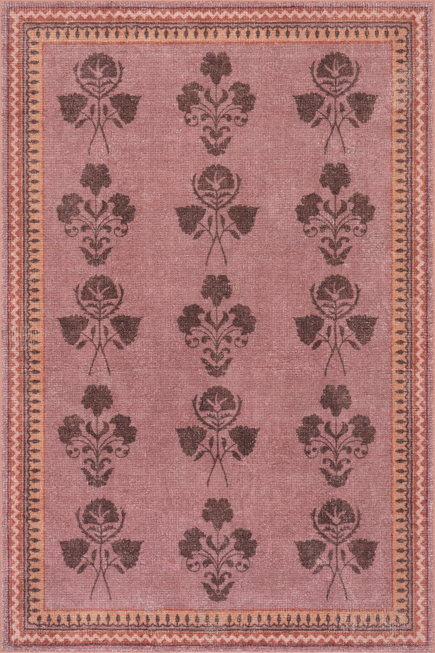 Floris Hand Tufted Floral Wool-Blend Rug | Pink
