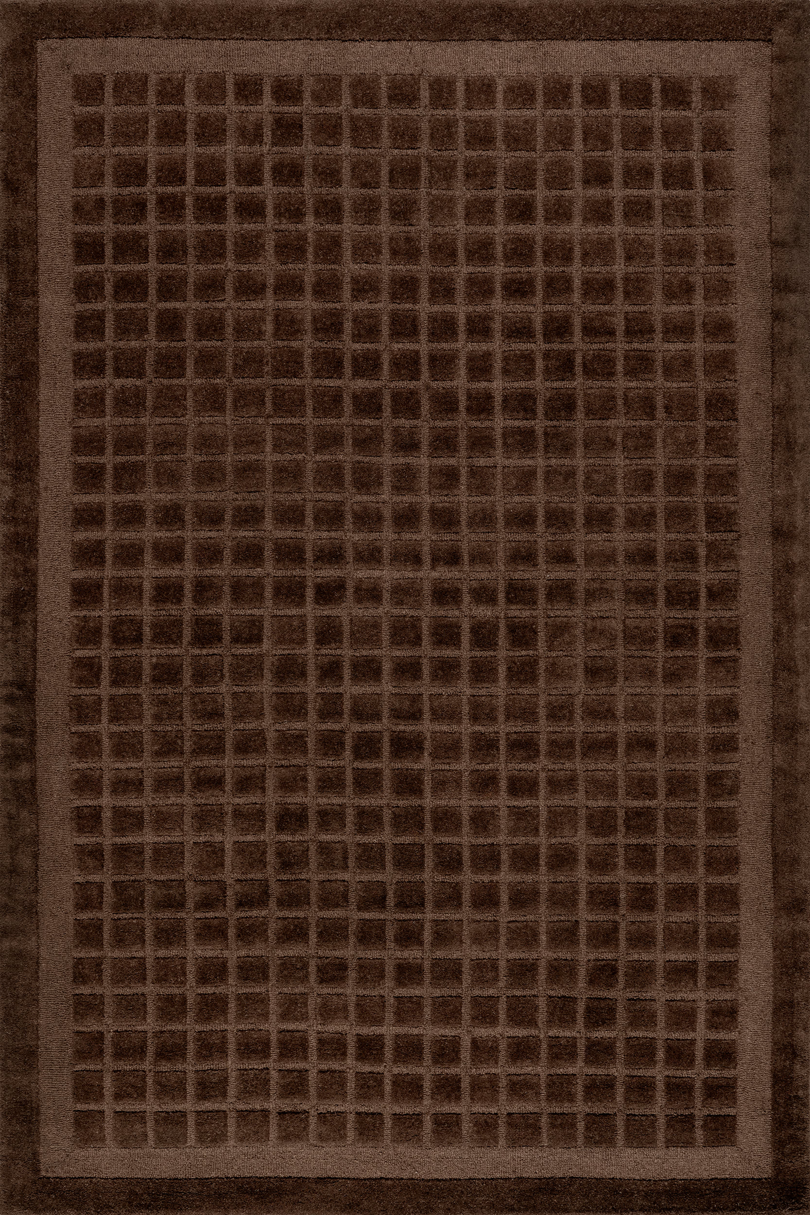 Fritz Checked Wool Rug | Brown