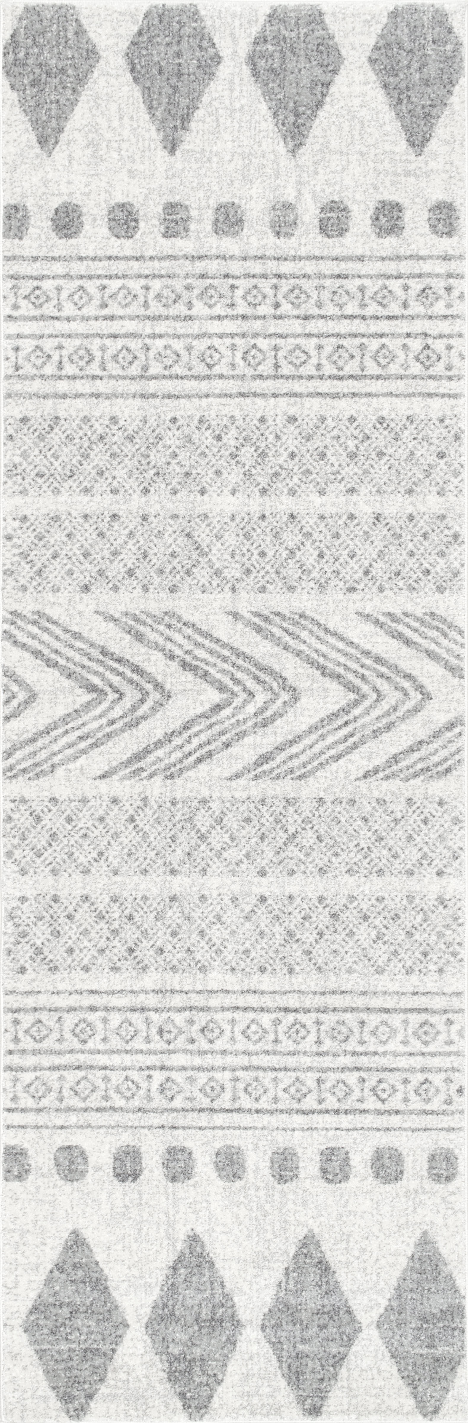 Geometric Banded Rug | Grey
