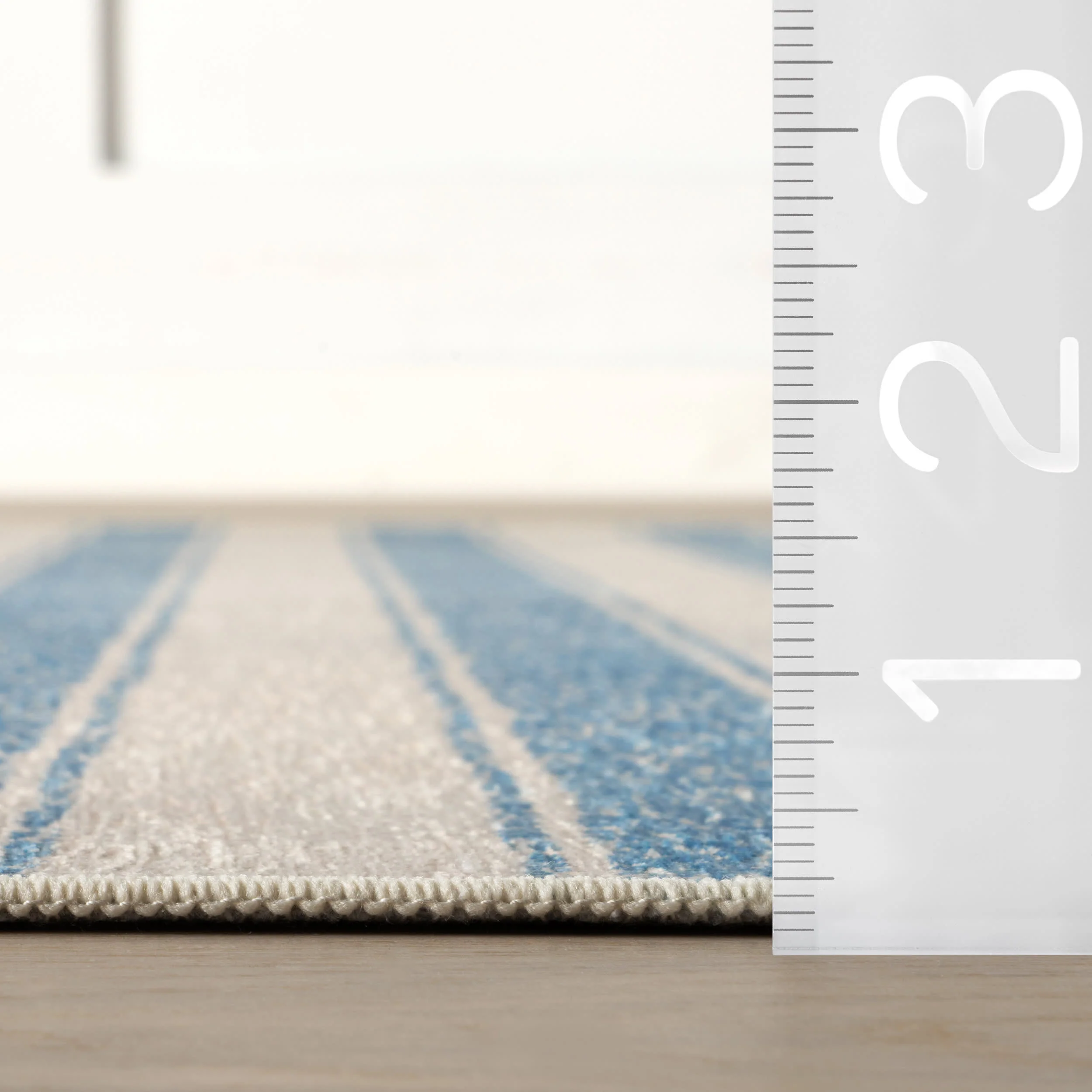 Gillian Striped Machine Washable Rug | Blue - Image 5
