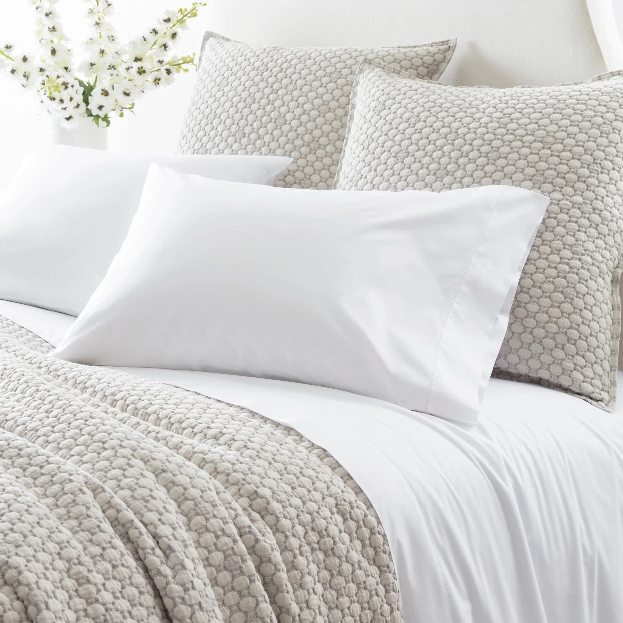 Grace Percale Flat Sheet | White