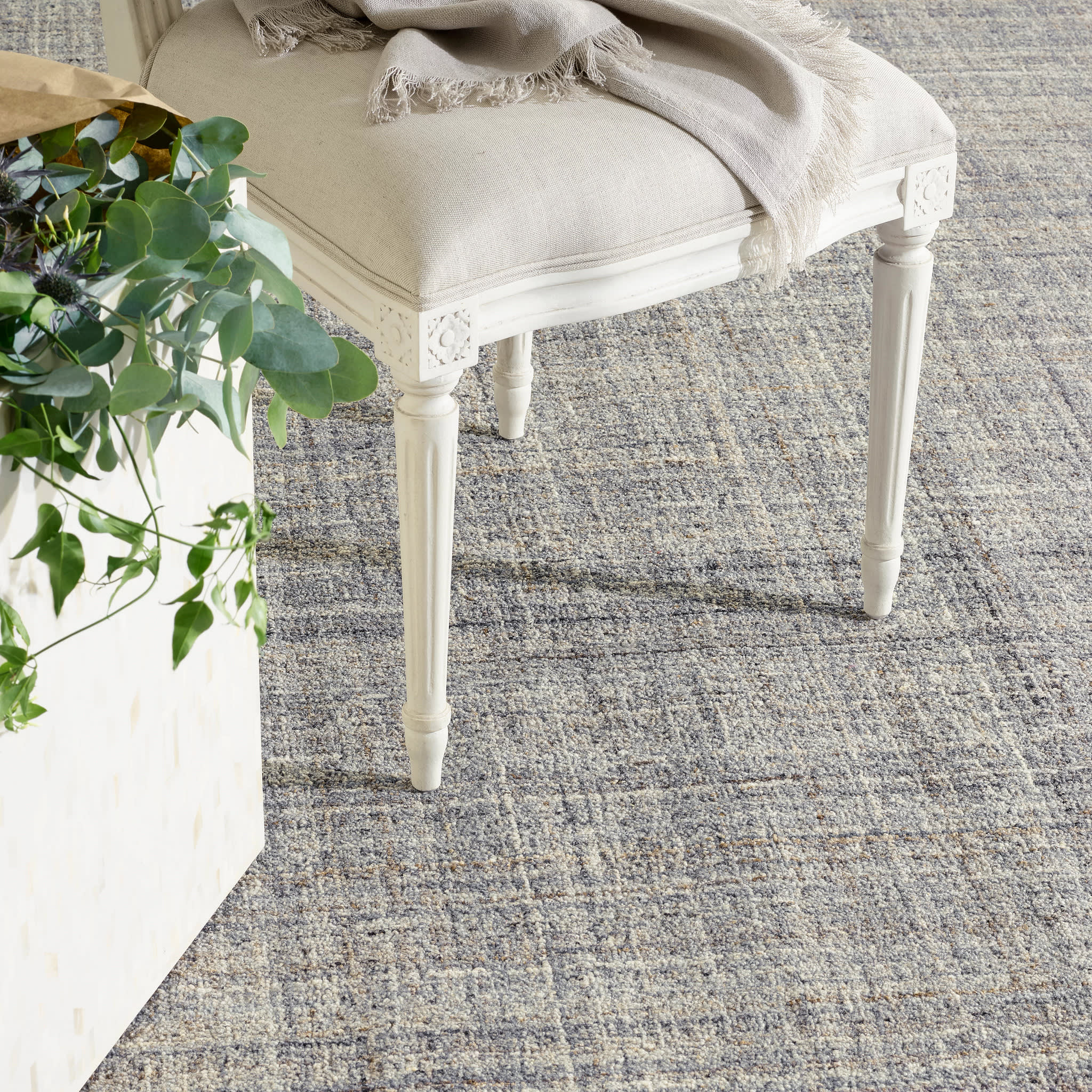 Harris Hand Micro Hooked Wool Rug | Blue/Brown - Image 4