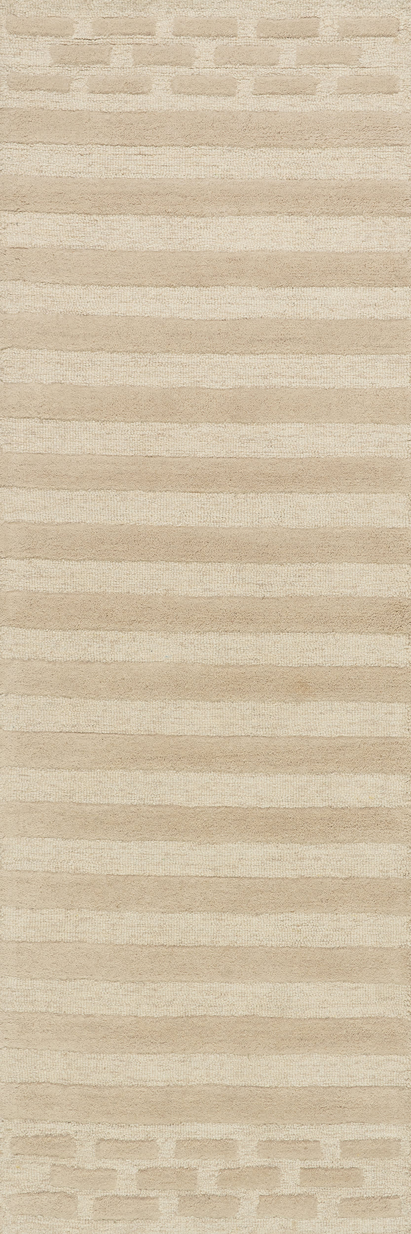Hazel Bohemian Striped Wool Rug | Ivory