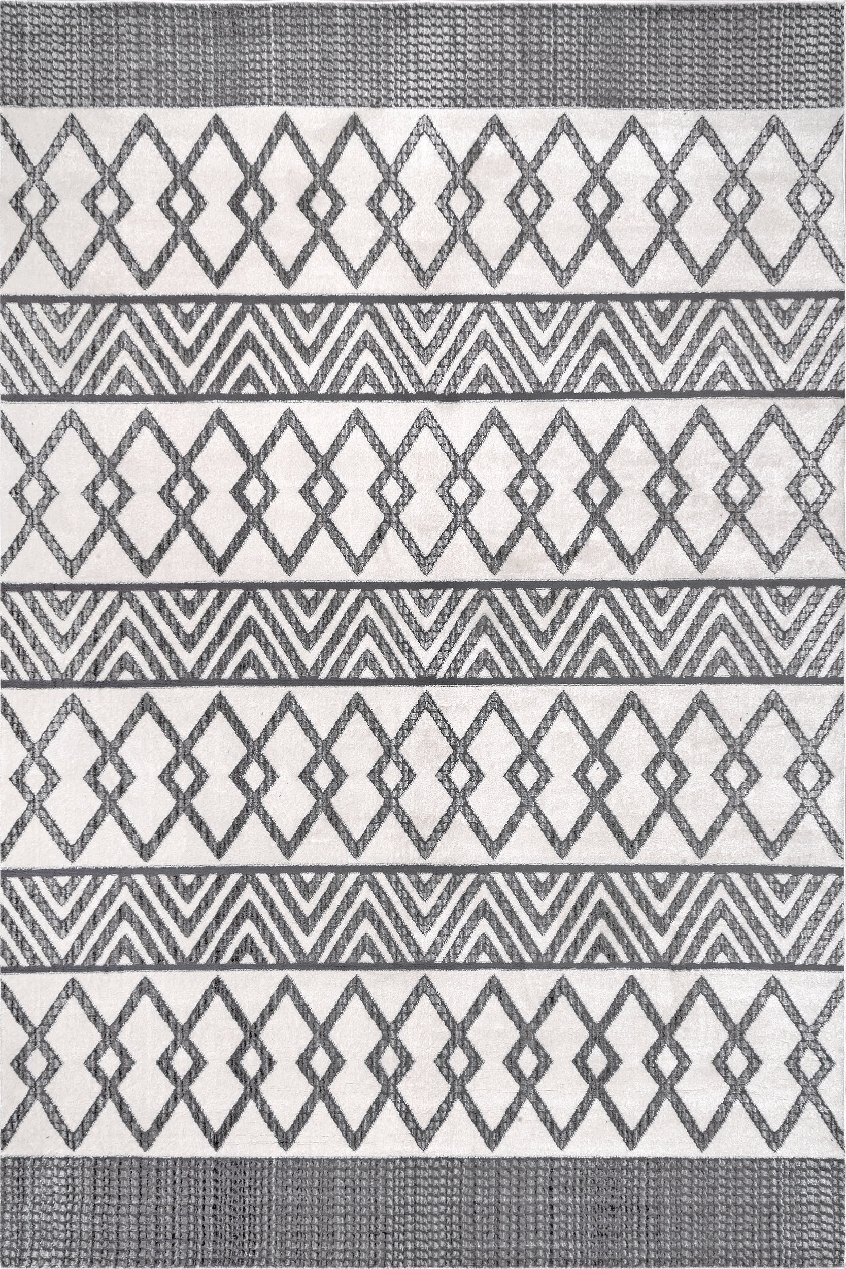Heidi Chevron Geometric Rug | Light Grey