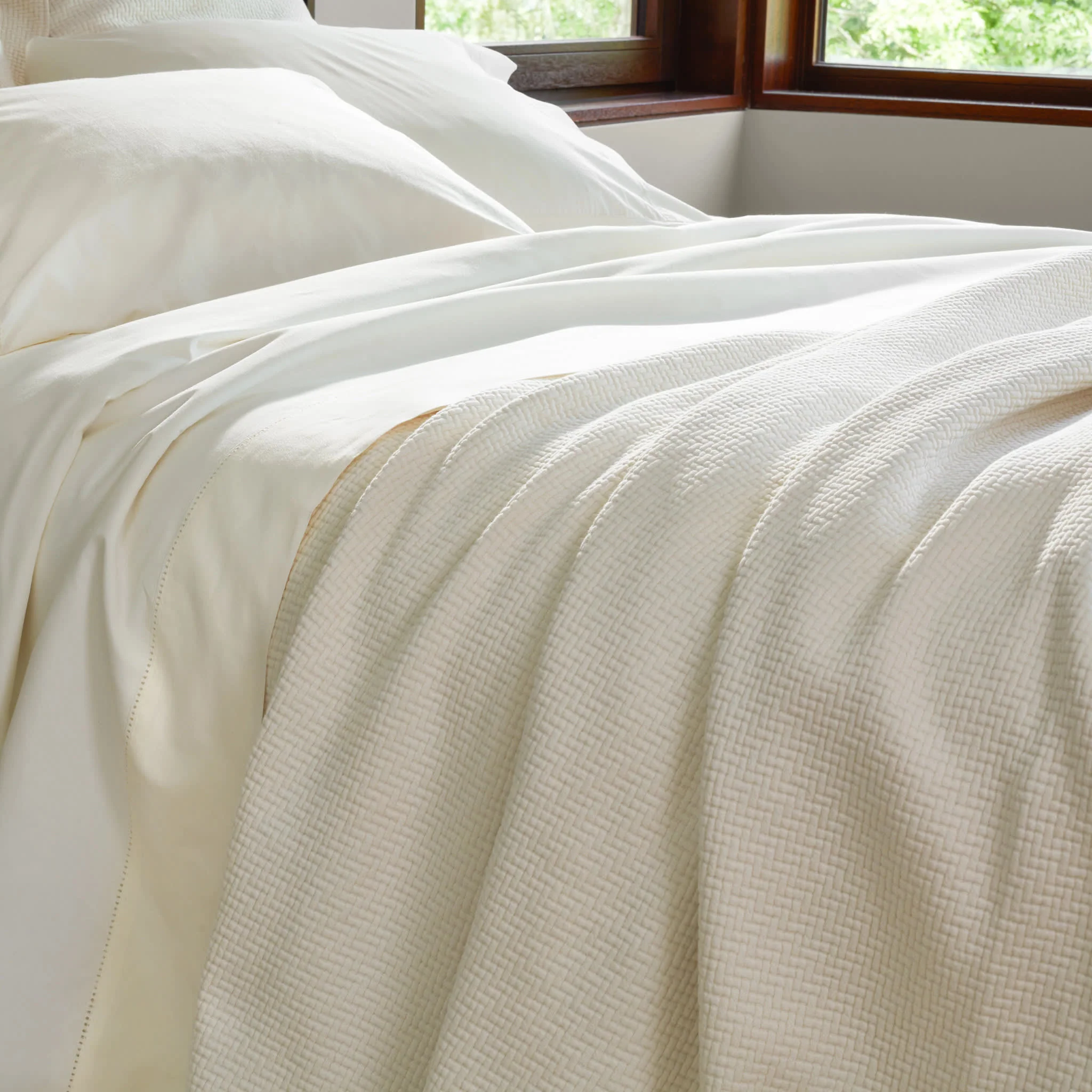 Interlaken Matelasse Coverlet | Ivory - Image 3