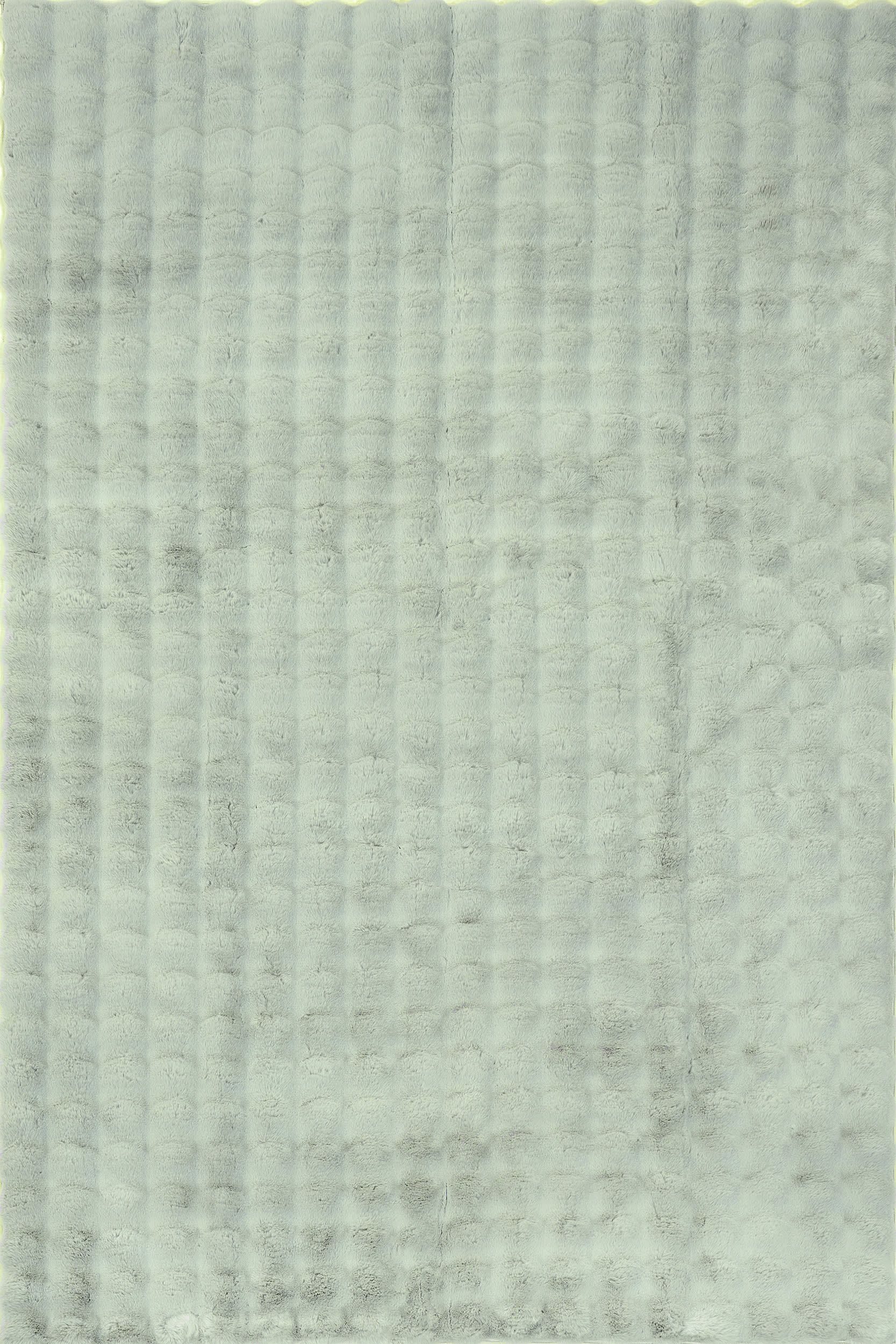 Ivana Checkered Plush Cloud Washable Rug | Mint Green
