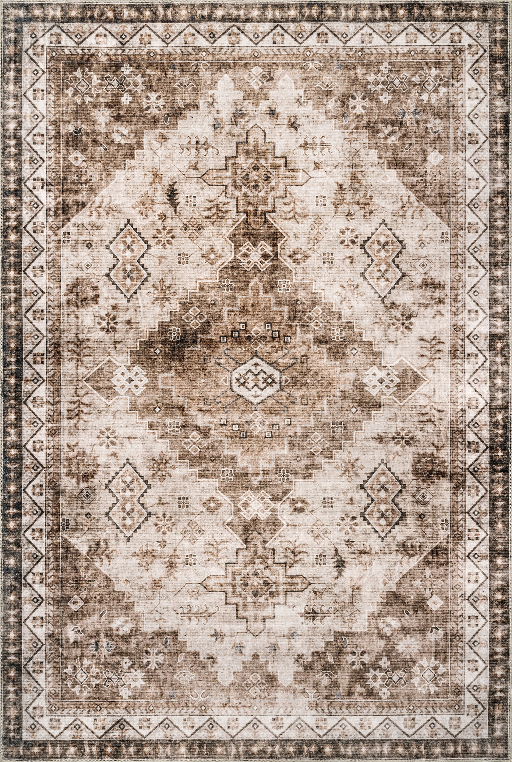 Jessamine Washable Geometric Rug | Beige