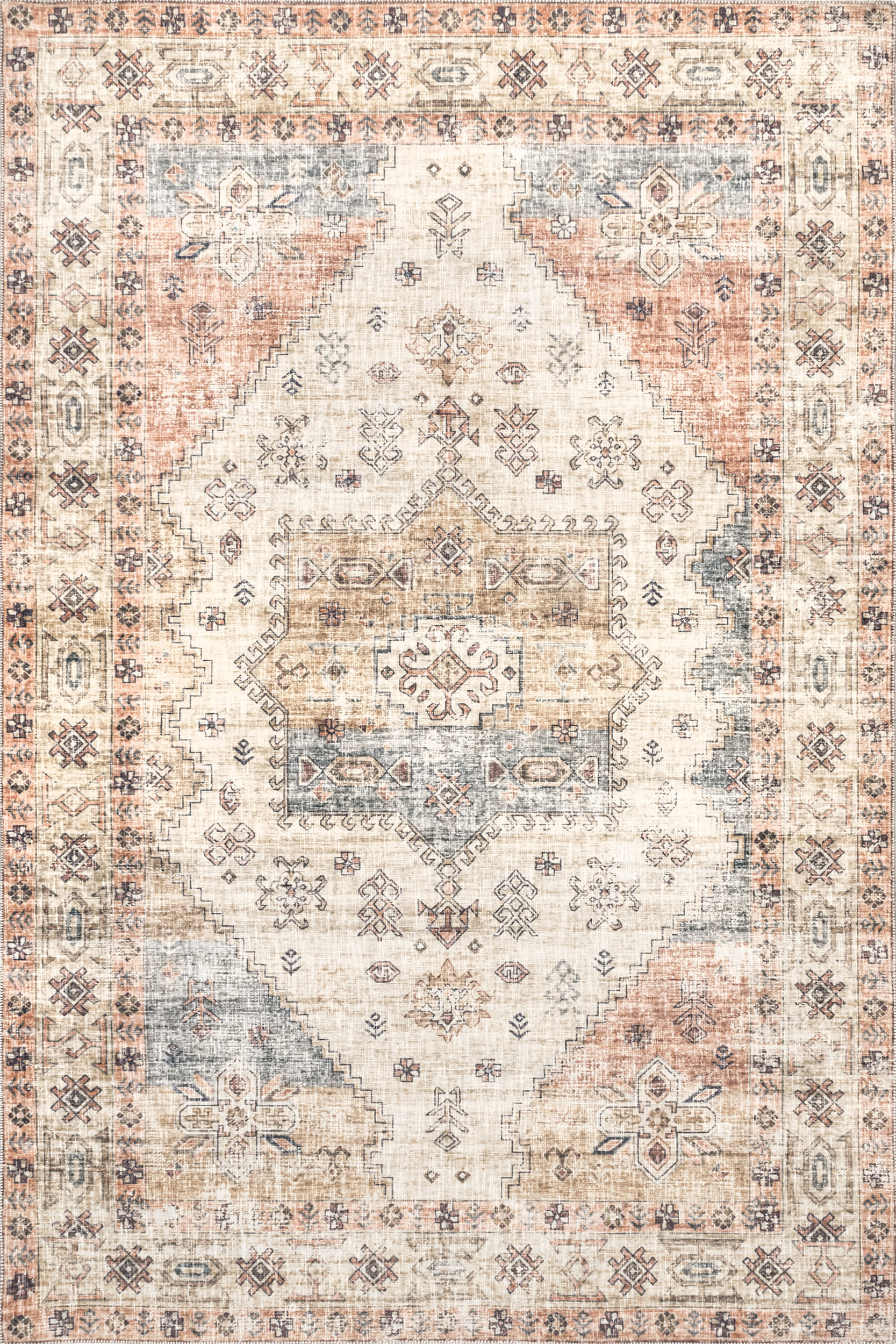 Joyce Medallion Washable Rug | Multicolor