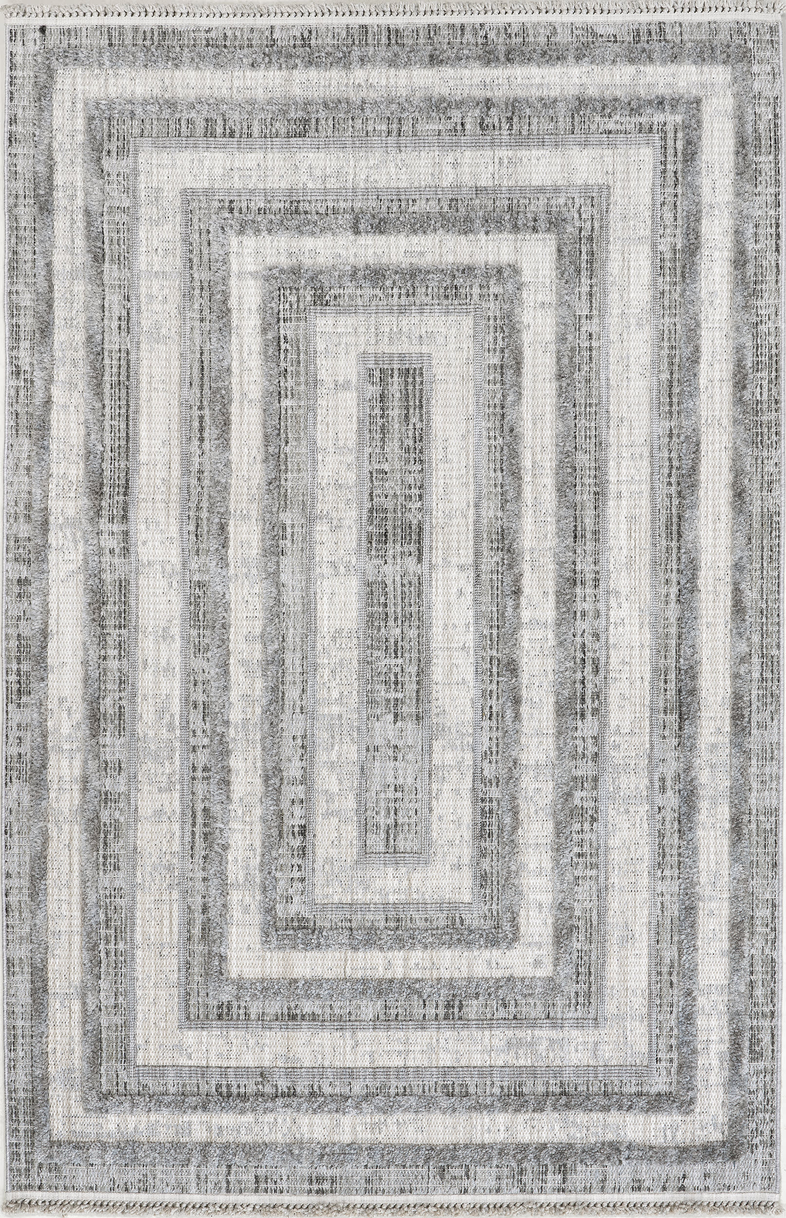 Judith Geometric Borders Rug | Grey