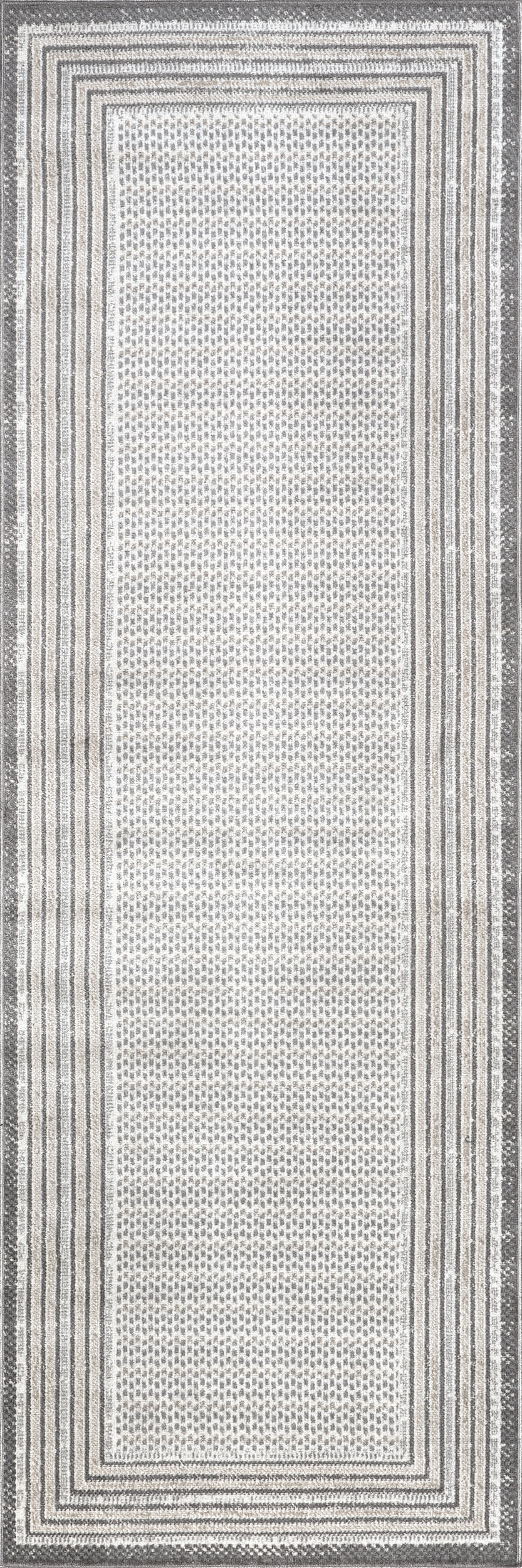 Junie Washable Bordered Rug | Grey