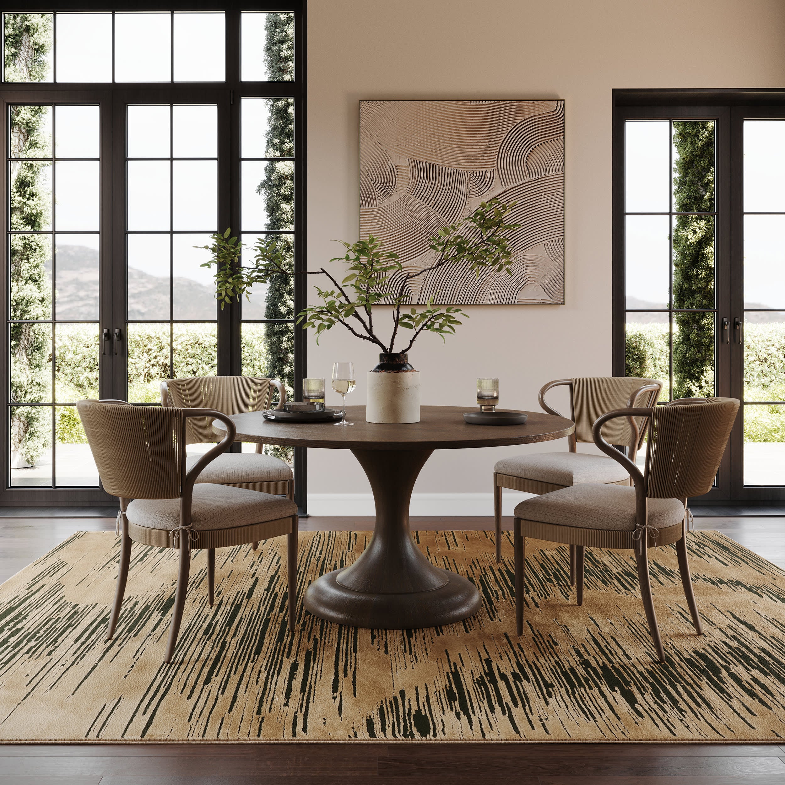 Karnali Abstract Washable Rug | Green - Image 2
