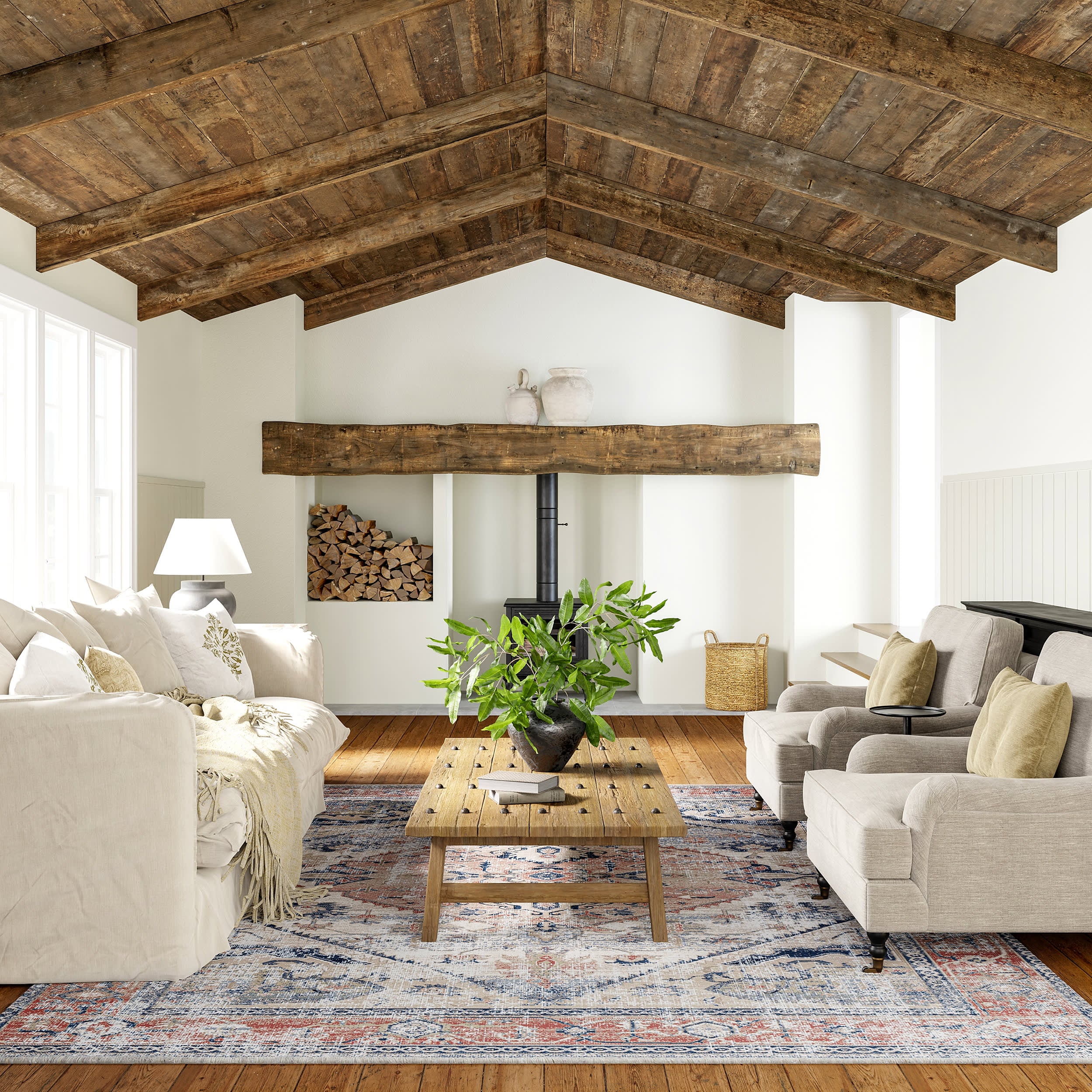 Larkspur Fringed Washable Rug | Brick - Image 2