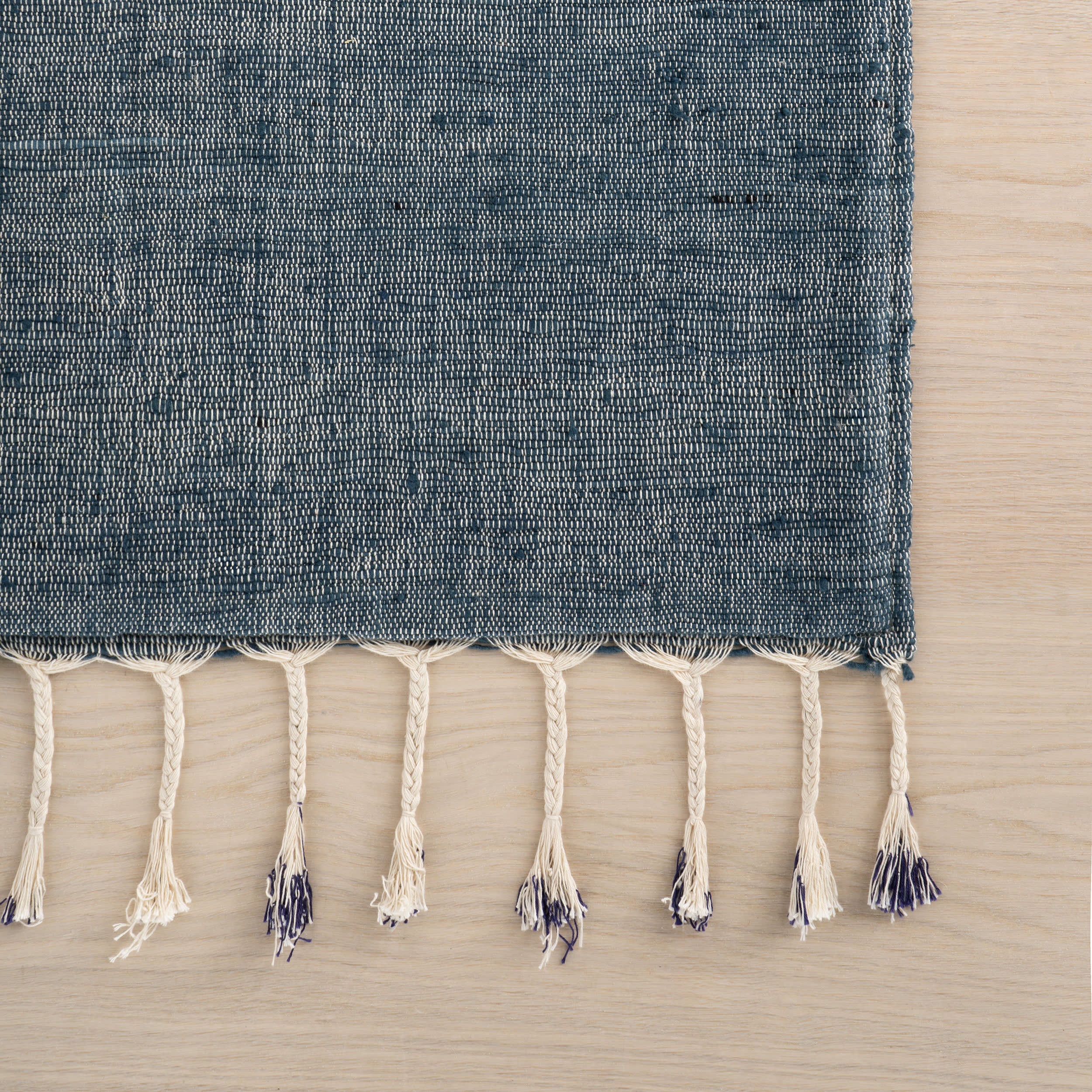 Lioro Plaid Handmade Cotton Rug | Charcoal - Image 6
