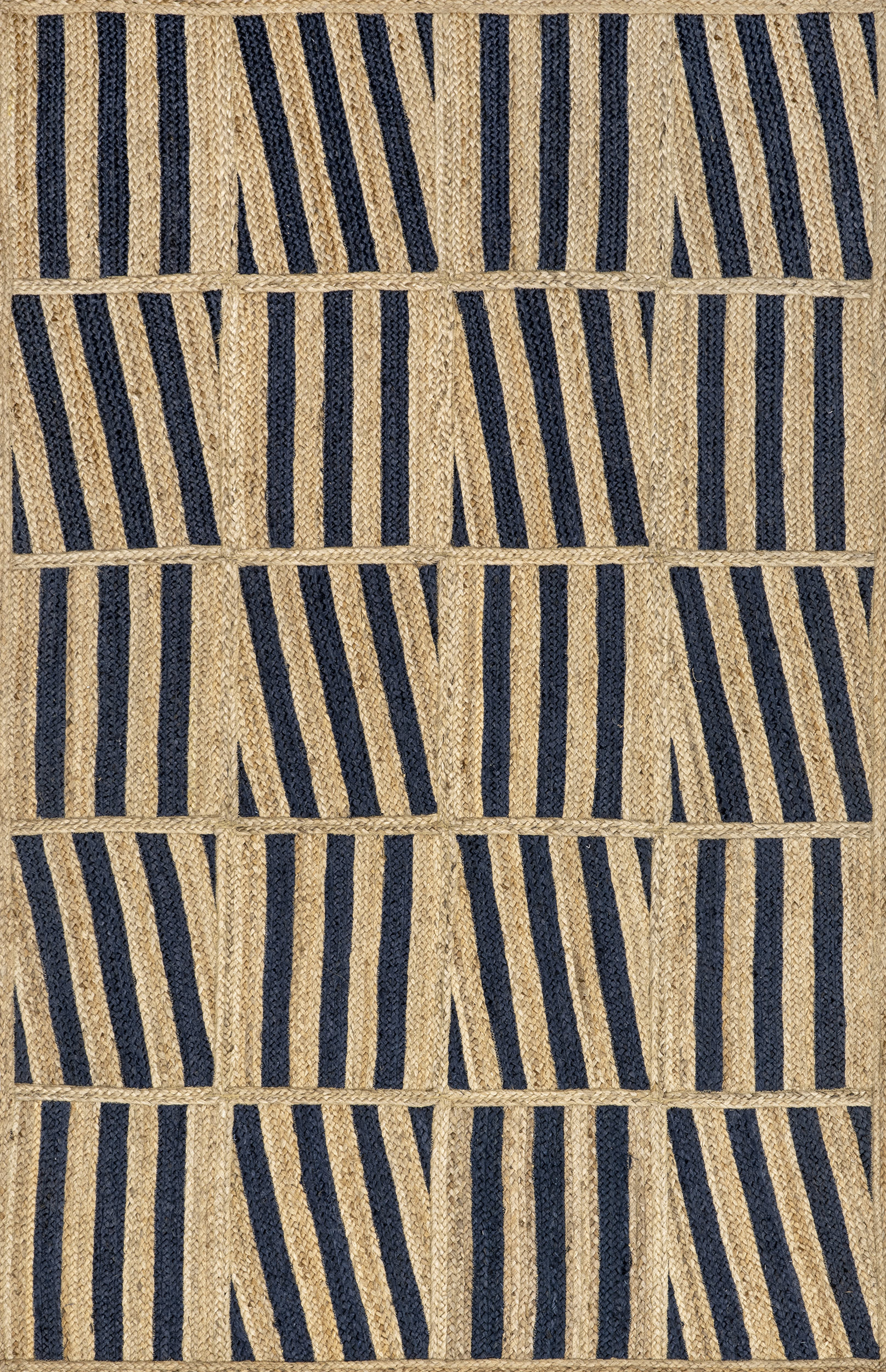Lucine Jute Stripes Rug | Blue