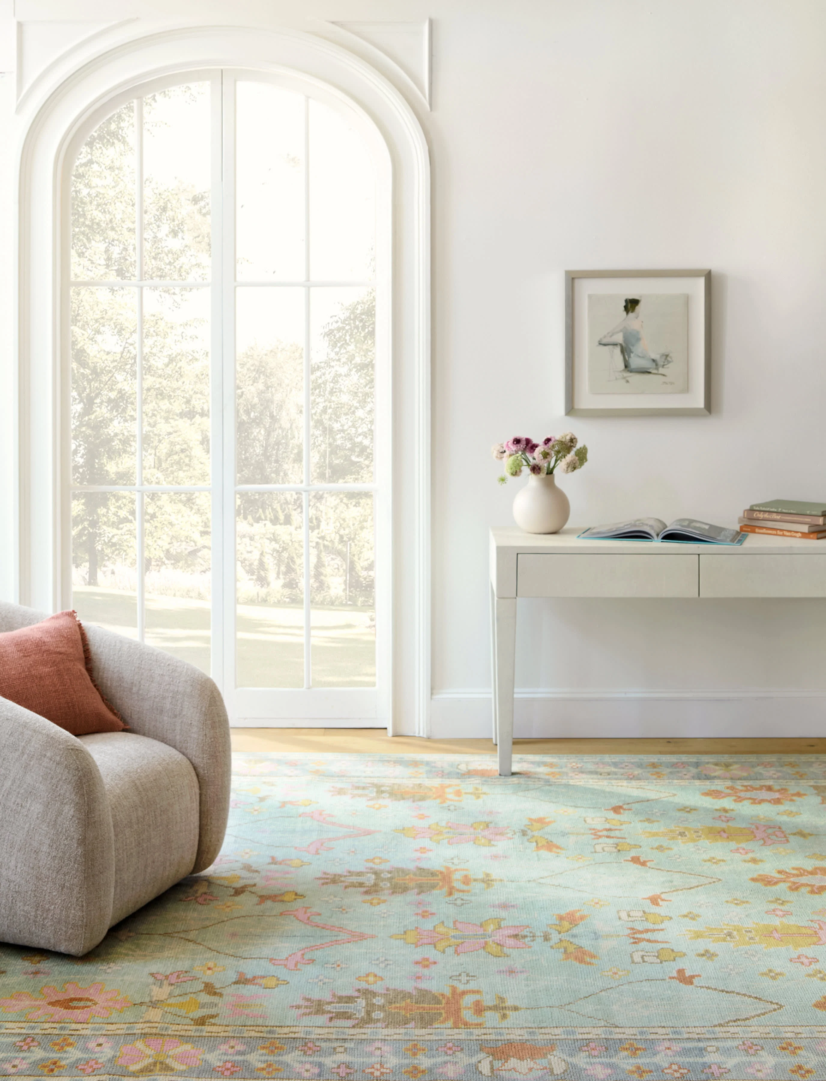 Mara Hand Knotted Wool Rug | Sky - Image 2