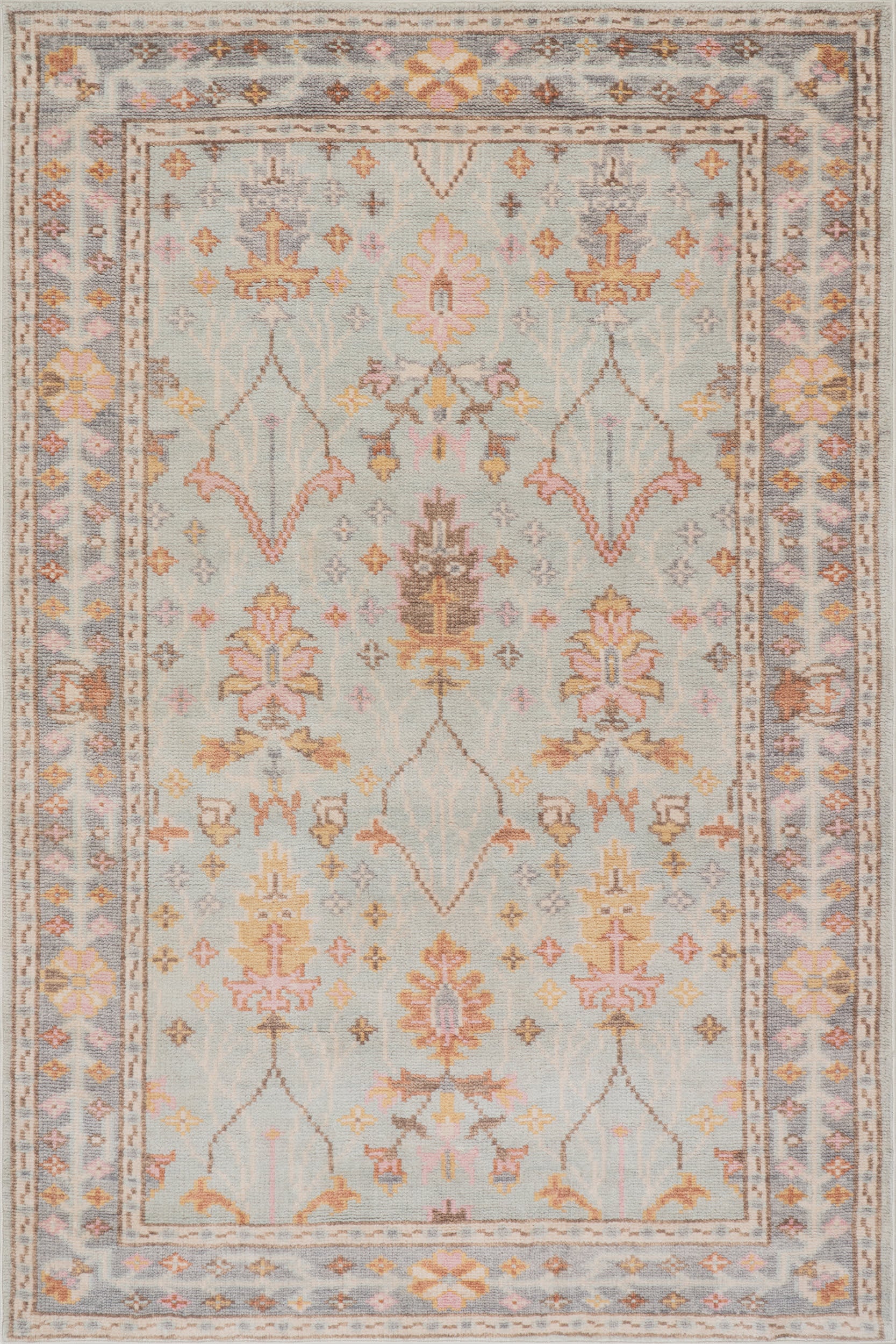 Mara Washable Rug | Light Blue