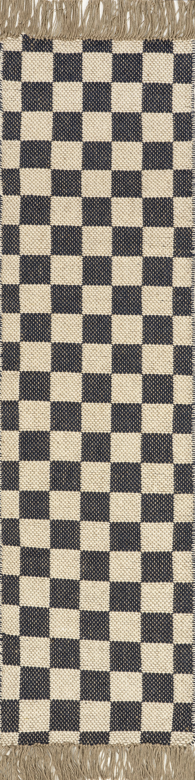 Mazie Checkered Jute Rug | Grey