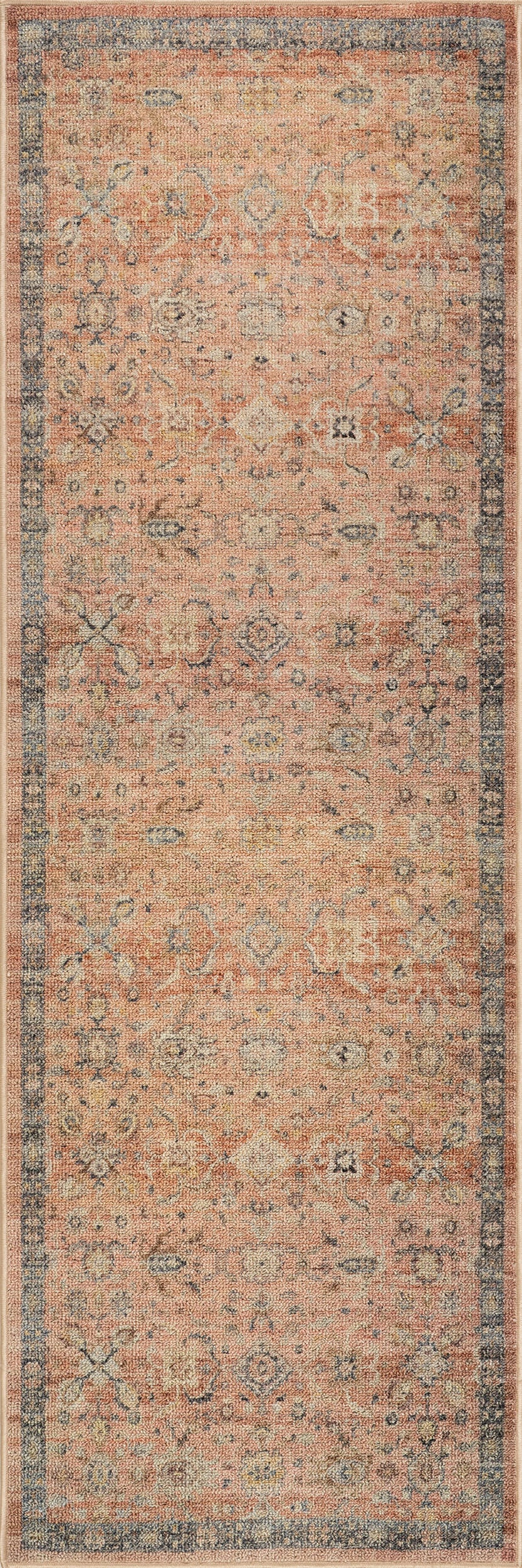 Mirelda Traditional Bordered Washable Rug | Peach