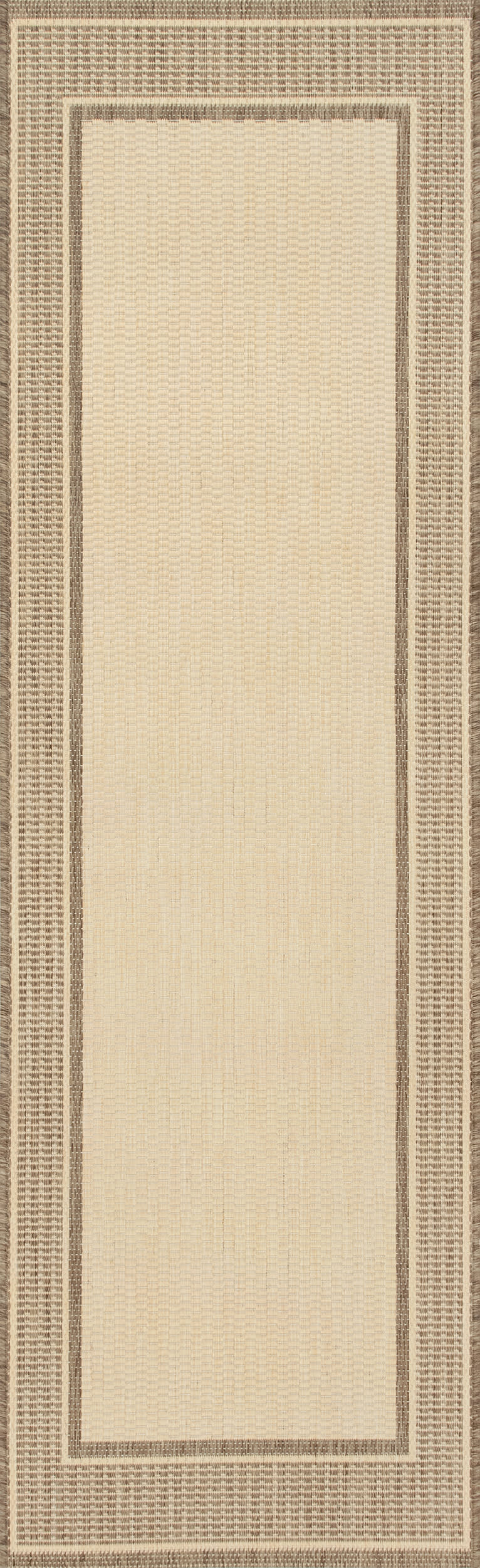 Monochrome Bordered Indoor/Outdoor Rug | Beige