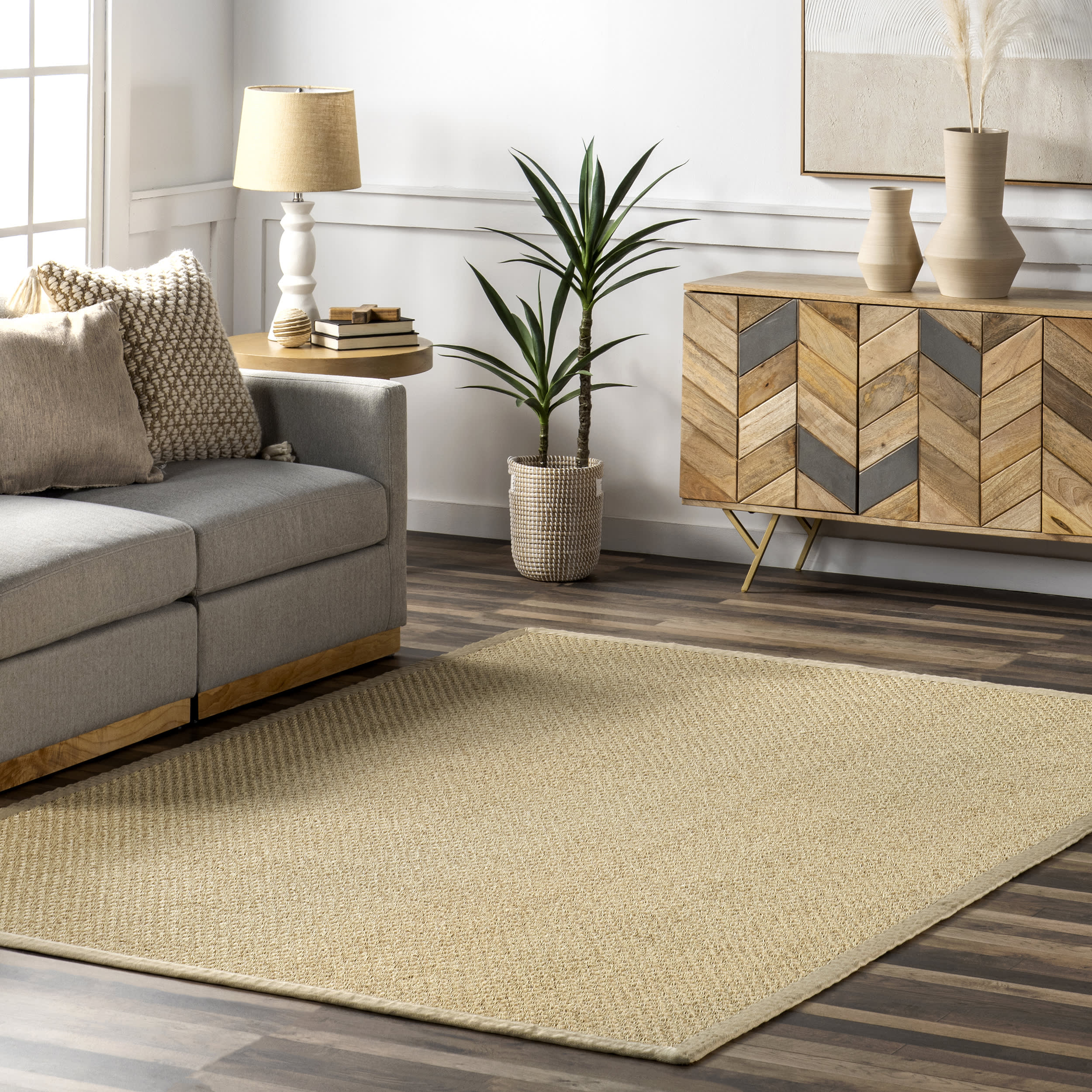 Morvoren Faux Seagrass Indoor/Outdoor Rug | Tan - Image 2